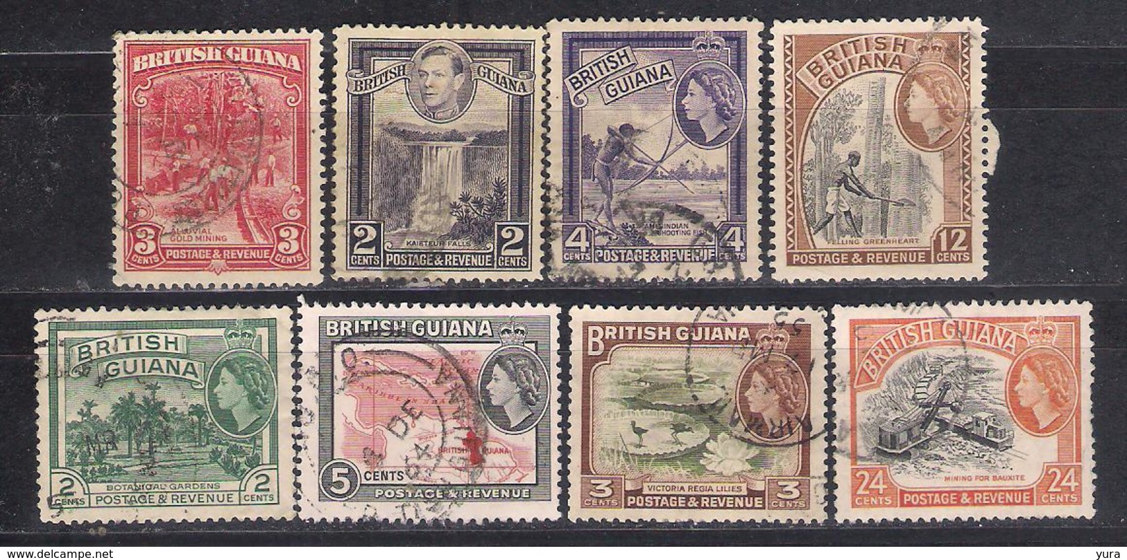 Lot 145  British Guana 8 Different - Brits-Guiana (...-1966)