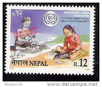 NEPAL, 1999, ILO, Campaign Against Child Labour. 1v Complete Set, MNH(**), - IAO