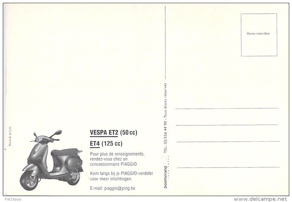 MOTOS Et VESPAS  - VESPA ET2 (50 Cc) Et ET4 (125 Cc) PIAGGIO - CPSM Publicitaire PUB GF - - Motorbikes