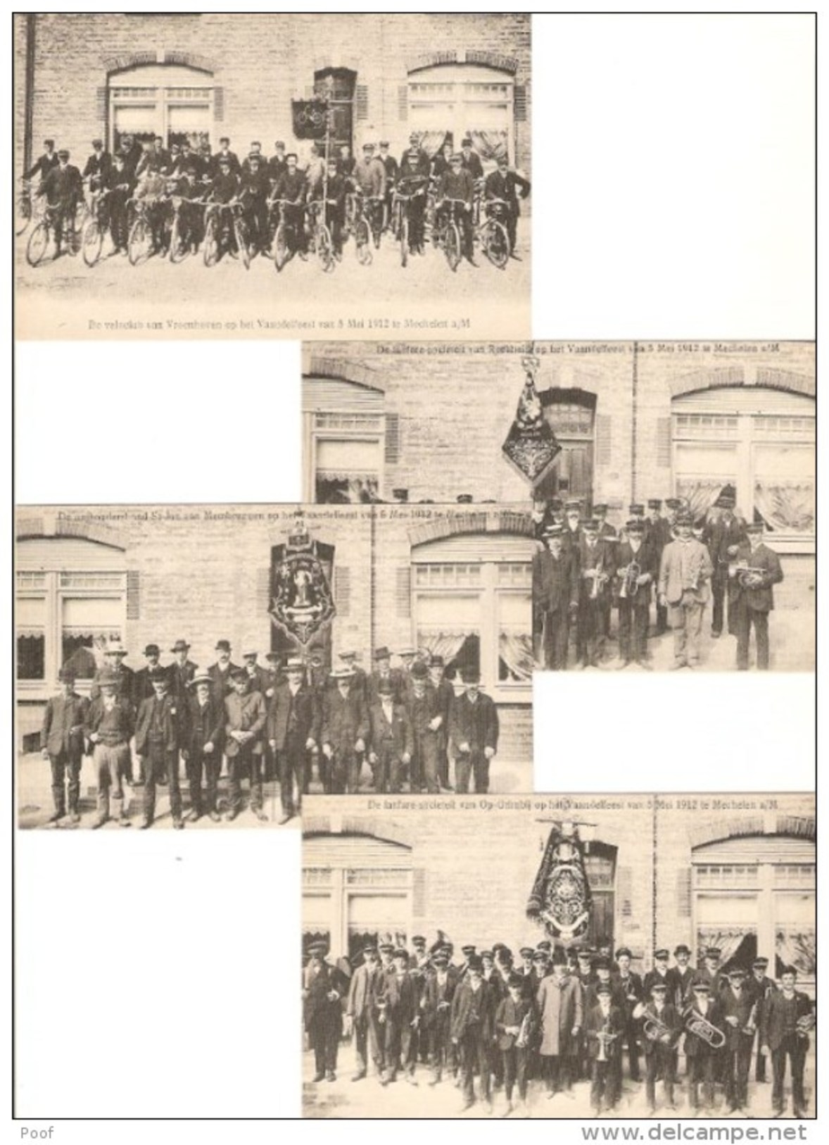 Mechelen A/M  --::-- Maasmechelen : Vaandelfeest 1912  ---- 16 Kaarten ( Fanfare -veloclub......) Zie Scans - Maasmechelen