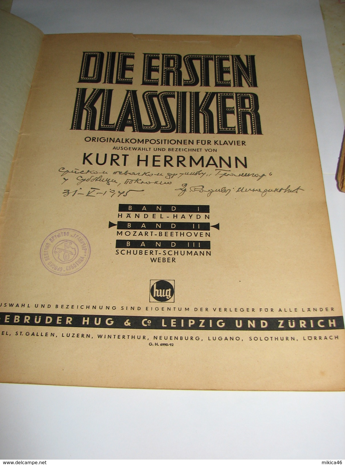 Die Ersten Klassiker  ( Vol. II) By Kurt Herrmann - Scores & Partitions