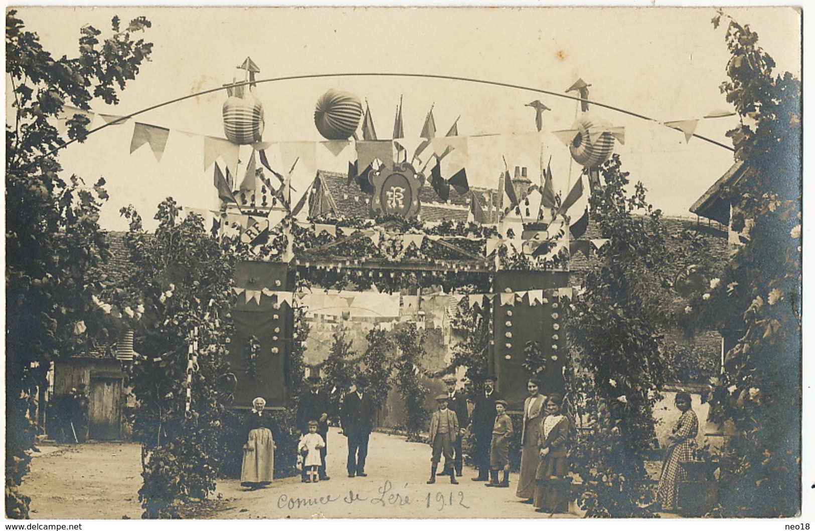 Léré Carte Photo Comice 1912 Arc De Triomphe - Lere