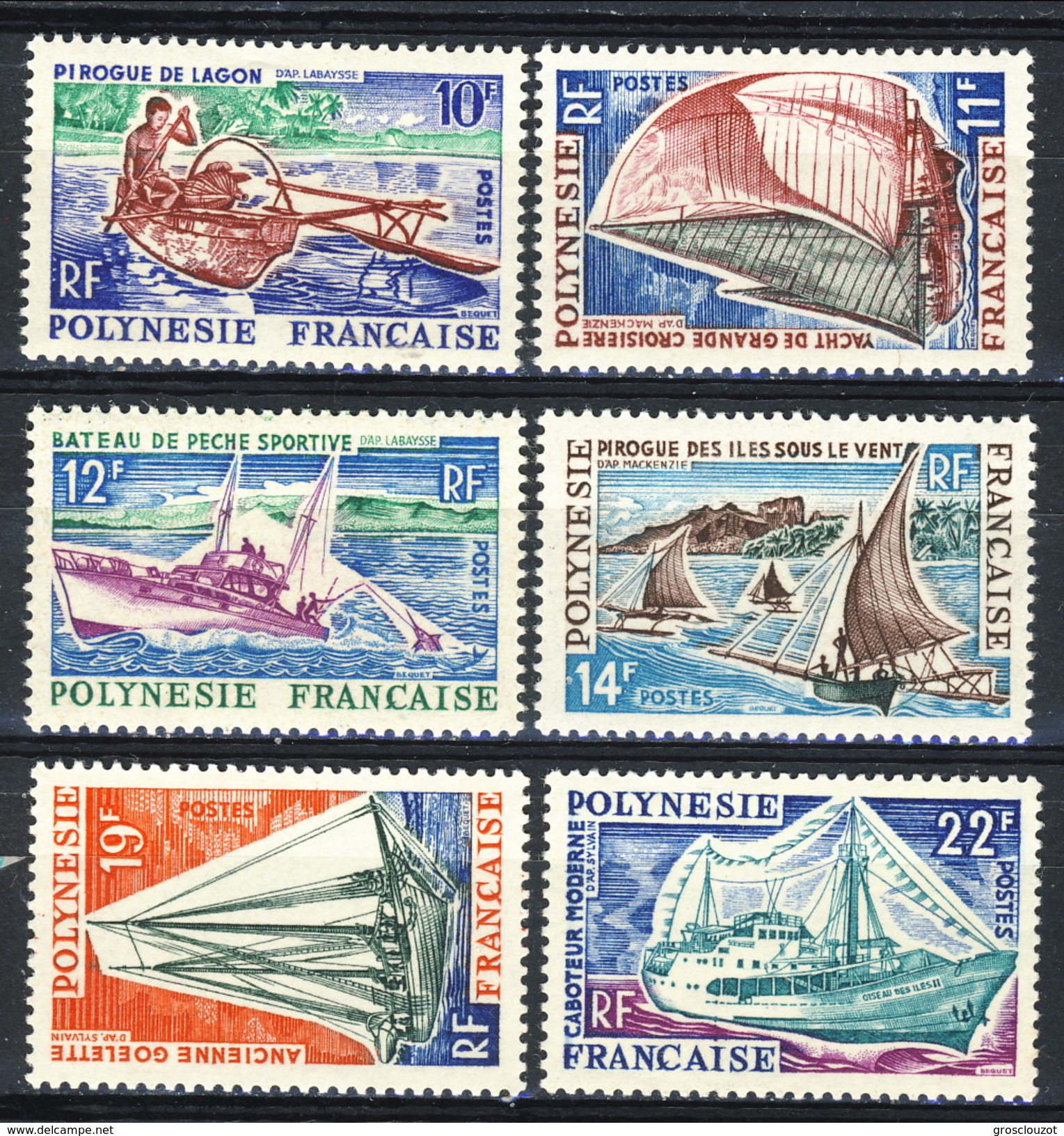 Polynesie 1966 Serie N. 36-41 MNH Cat. &euro; 31.40 - Neufs