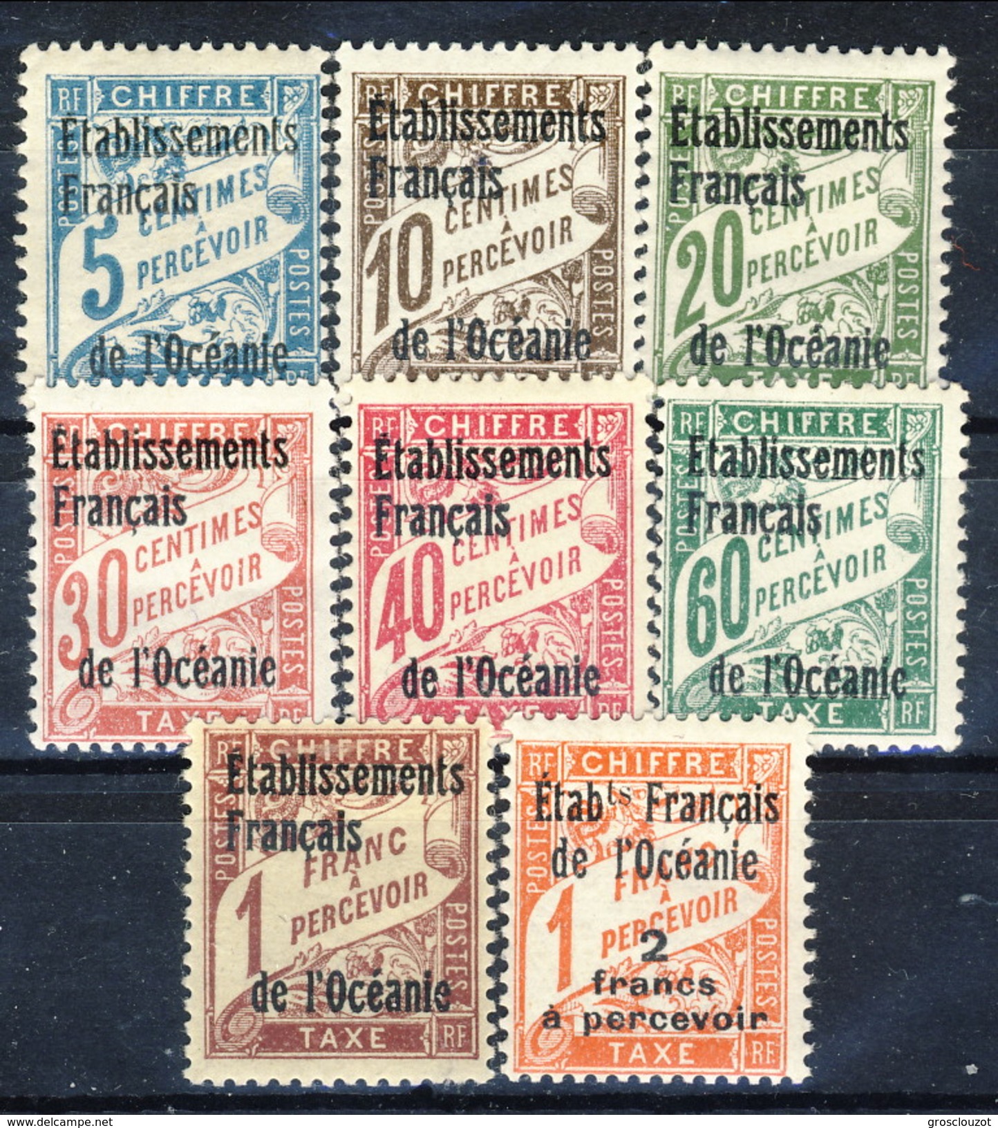 Oceania Tasse 1926-27 Serietta N. 1-8 MH Cat. &euro; 22 - Postage Due