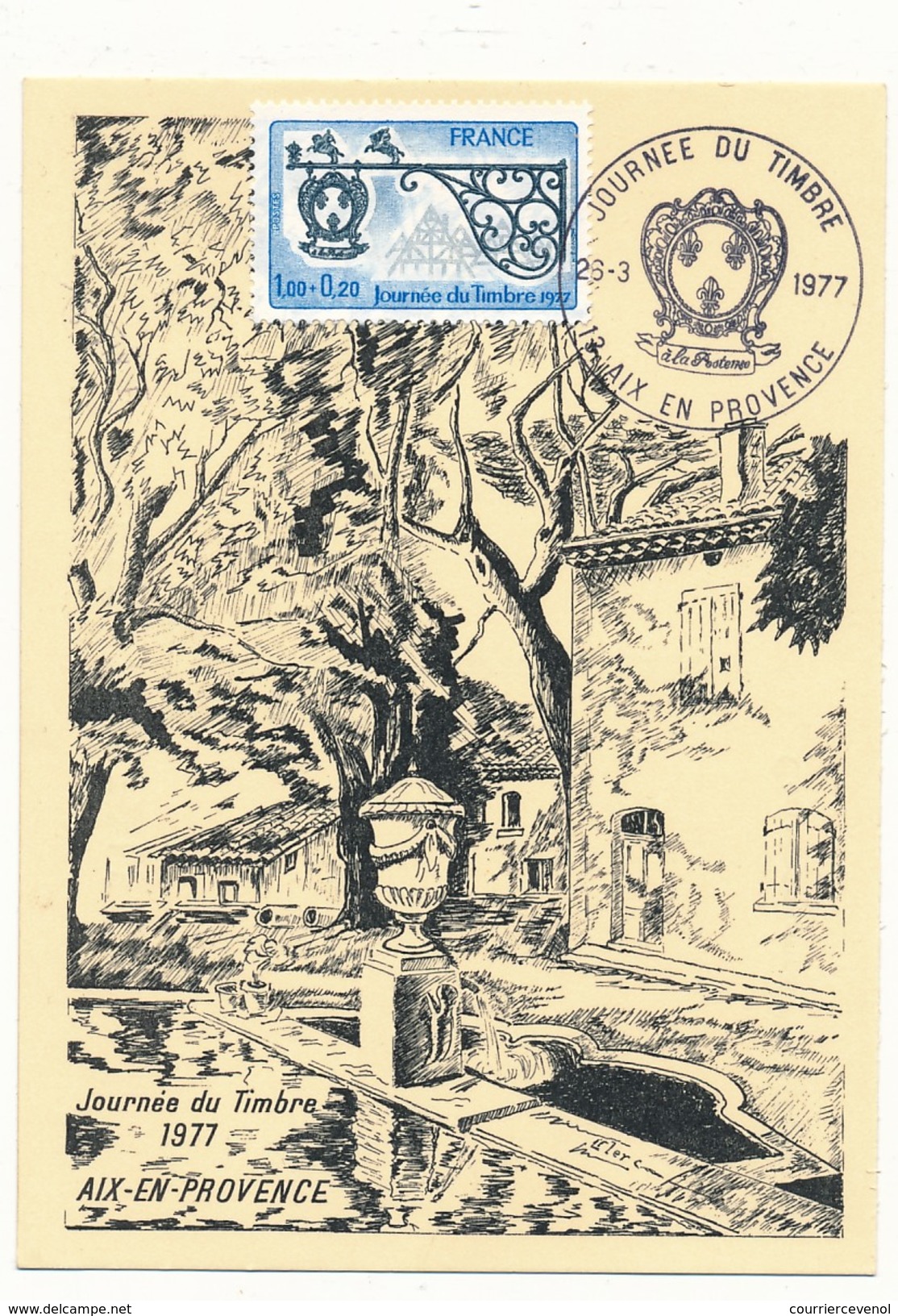 FRANCE => Carte Locale - Journée Du Timbre 1977 (enseigne) - AIX EN PROVENCE - Stamp's Day