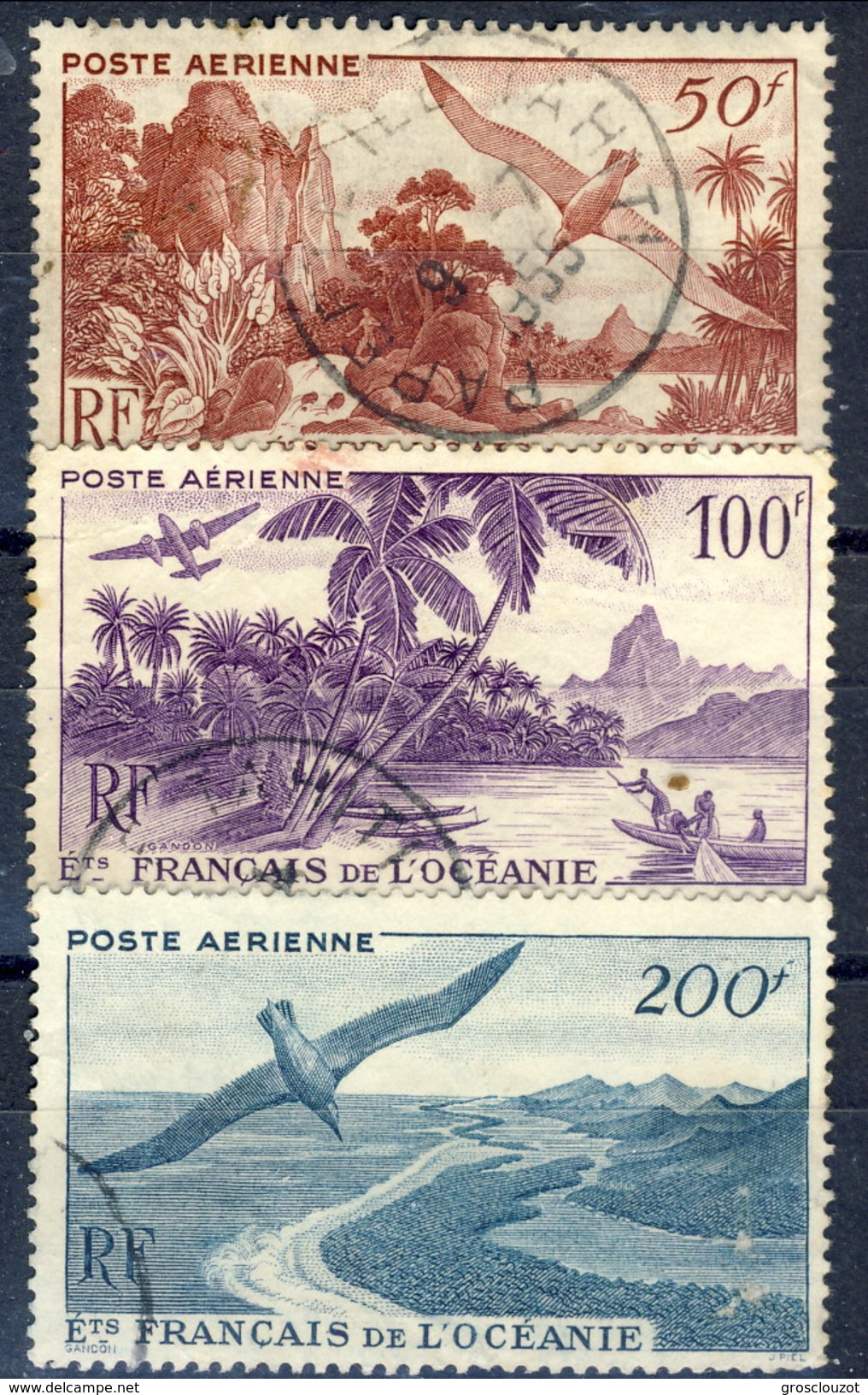 Oceania Posta Aerea 1948 Serie N. 26-28 Usati Cat. &euro; 40 - Poste Aérienne