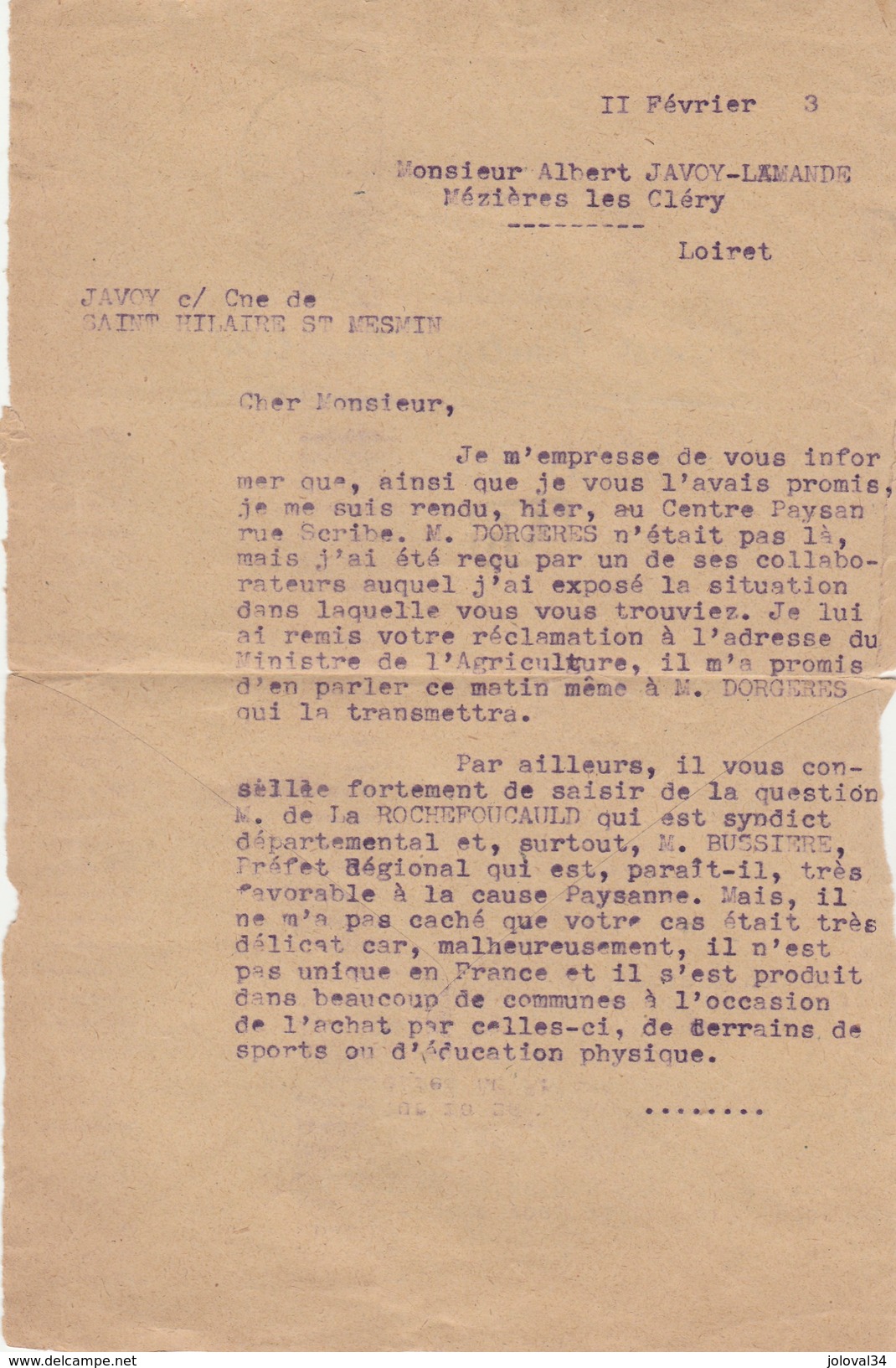 Yvert 523 Pétain Seul Lettre Recommandée Orléans Quartier Gare Loiret 1/2/1943 Texte Voir Scan Dorgères RocheFoucauld - 2. Weltkrieg 1939-1945