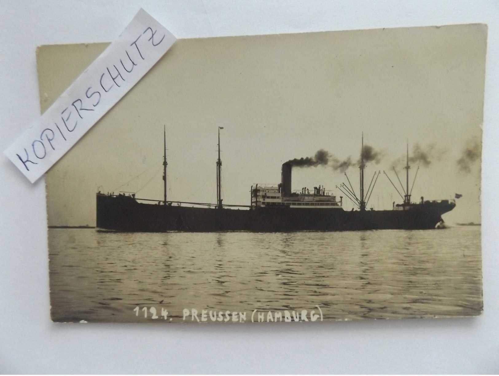 Dampfer "Preussen" (Hamburg), Marke 8 C Straits Settlements, St. Singappore, 1915 - Commerce