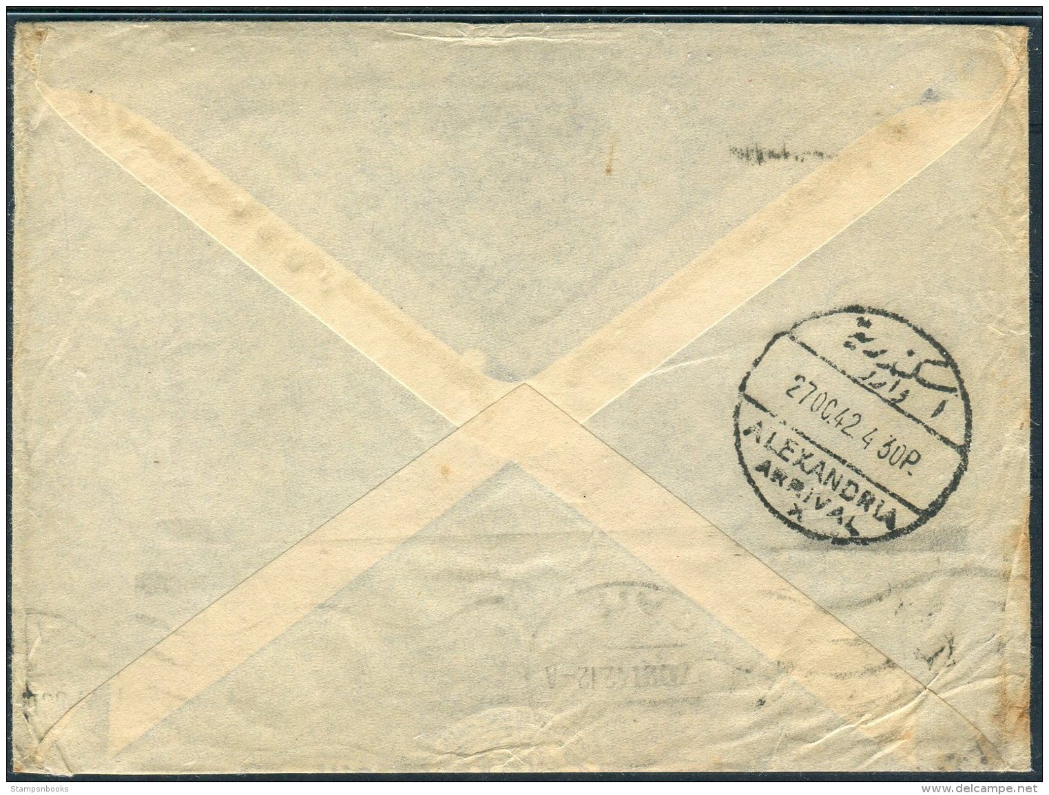 1942 Egypt Military Feldpost E.P.P. 33 Censor Cover - Barclays Bank Alexandria - Covers & Documents