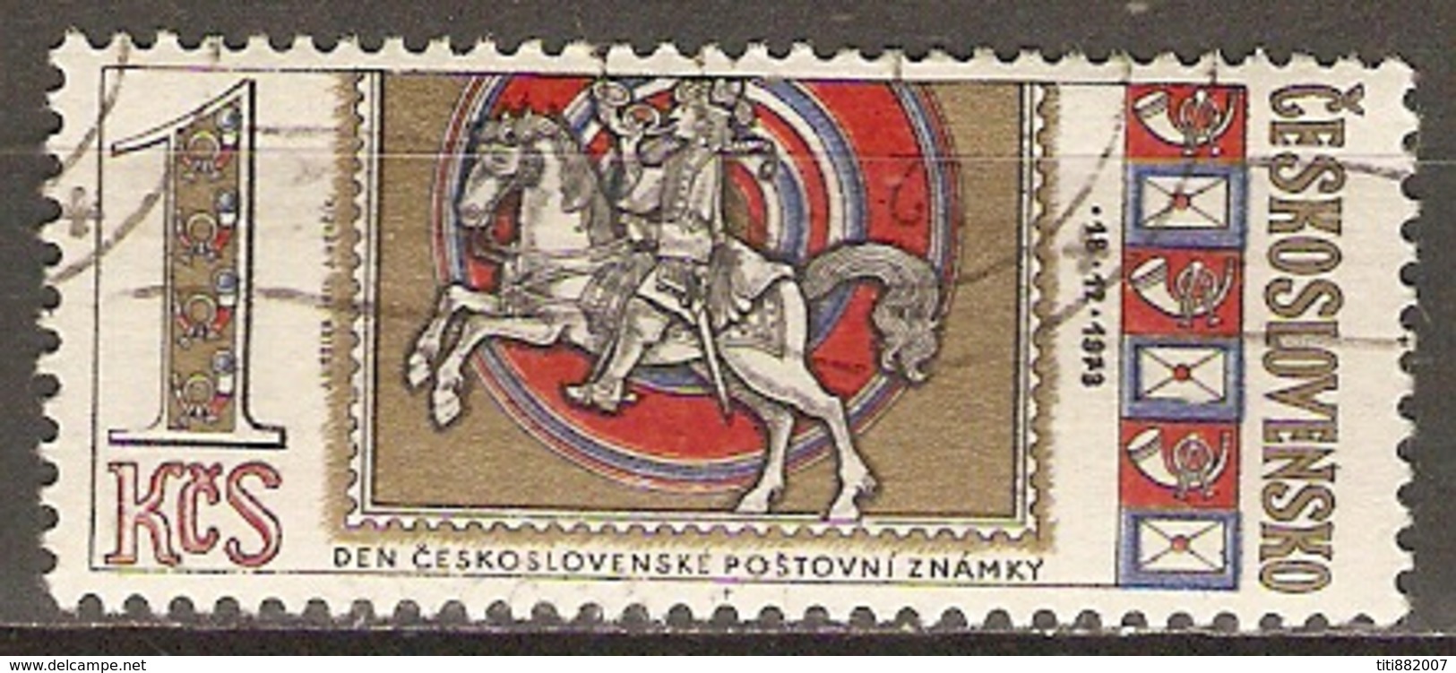 TCHECOSLOVAQUIE     -    1973 .   Y&T N° 2023 Oblitéré.    Postillon à Cheval  /  Journée Du Timbre. - Oblitérés