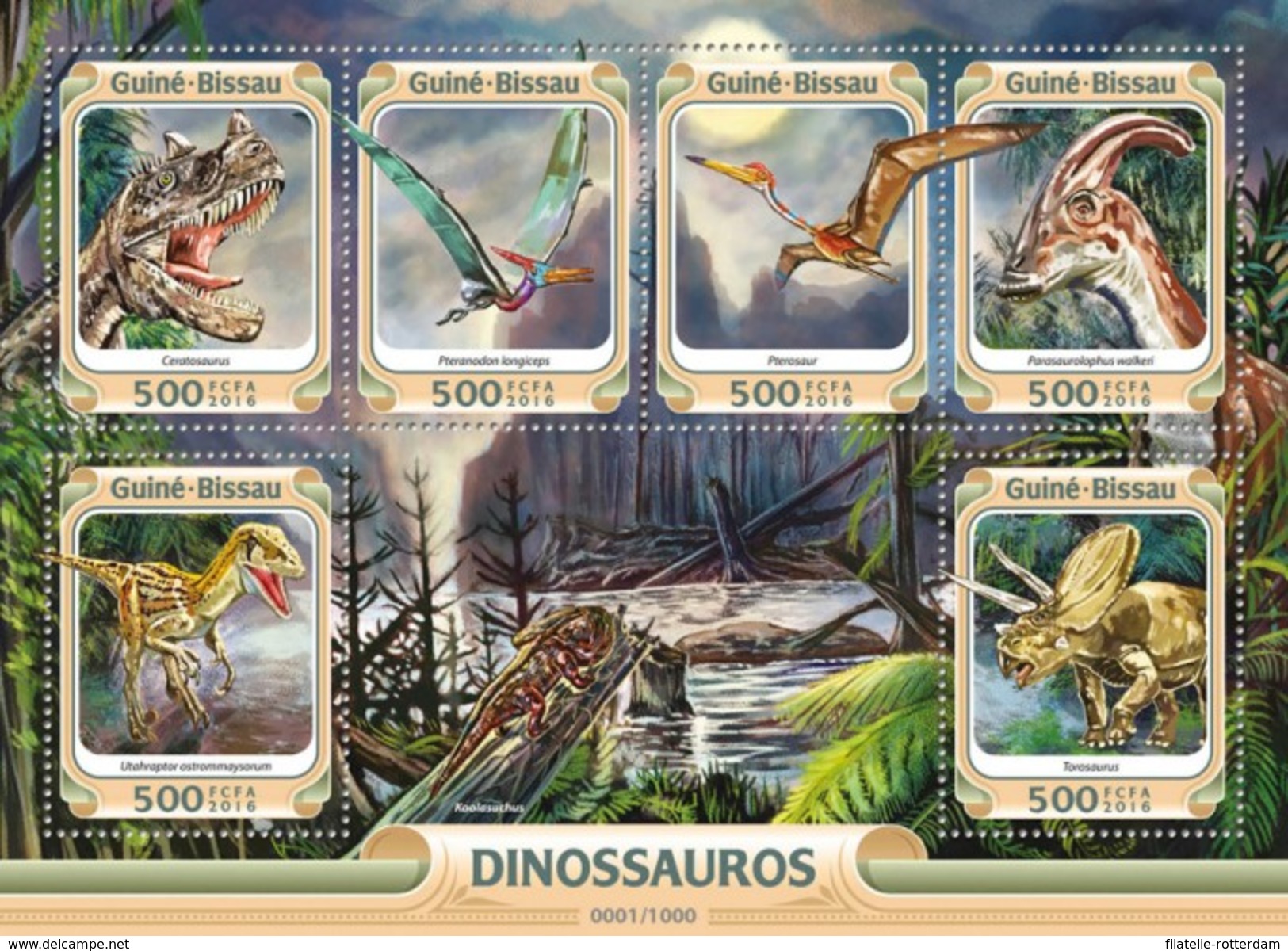 Guinee Bissau / Guinea-Bissau - Postfris / MNH - Sheet Dinosaurussen 2016 - Guinea-Bissau