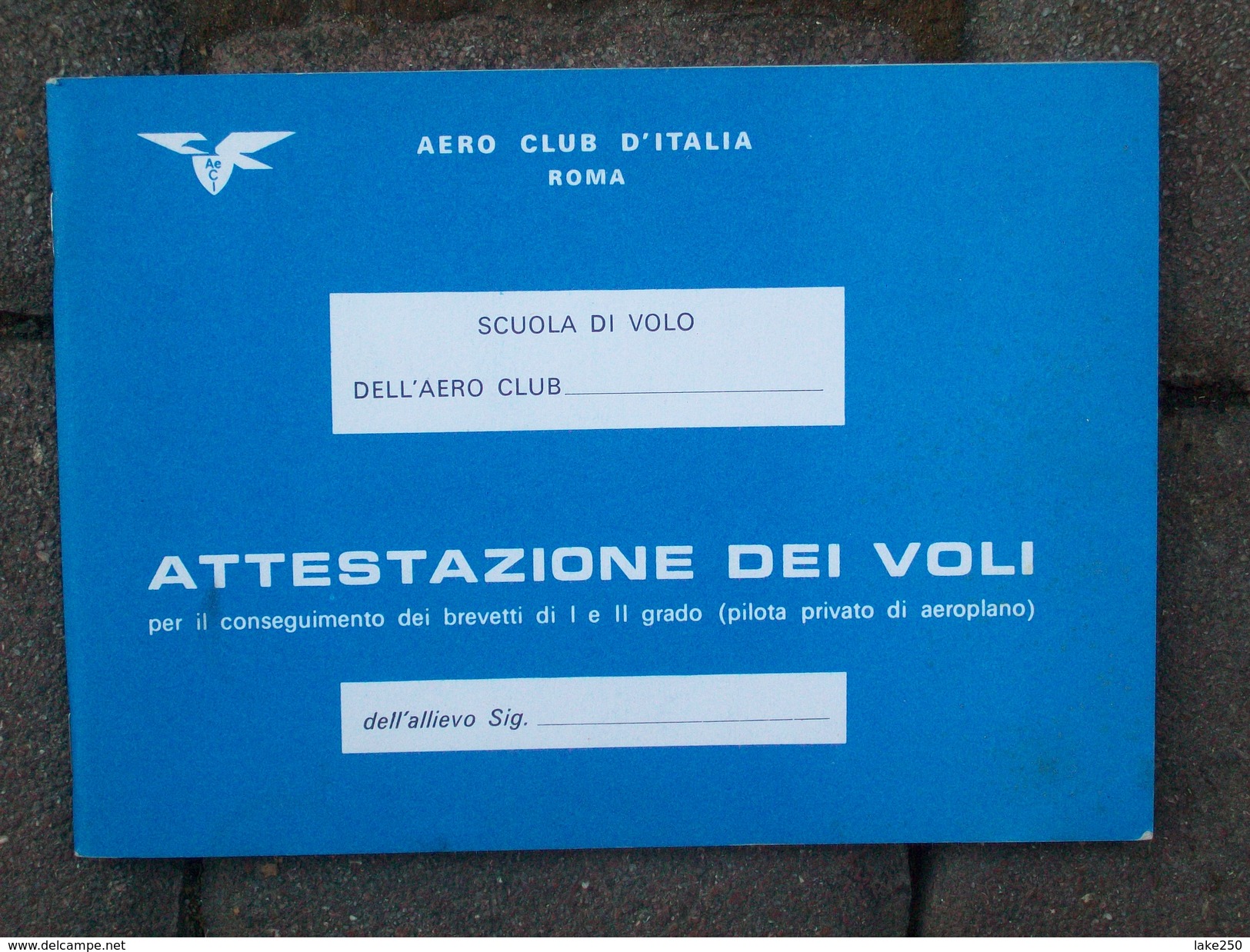 LIBRETTO ATTESTAZIONI DEI VOLI - Flight Certificates