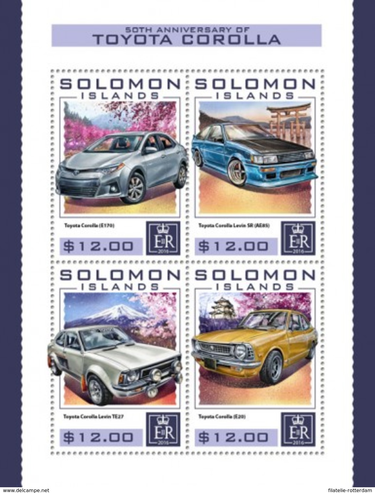 Solomon Eilanden / Solomon Islands - Postfris / MNH - Sheet Toyota Corolla 2016 - Solomoneilanden (1978-...)