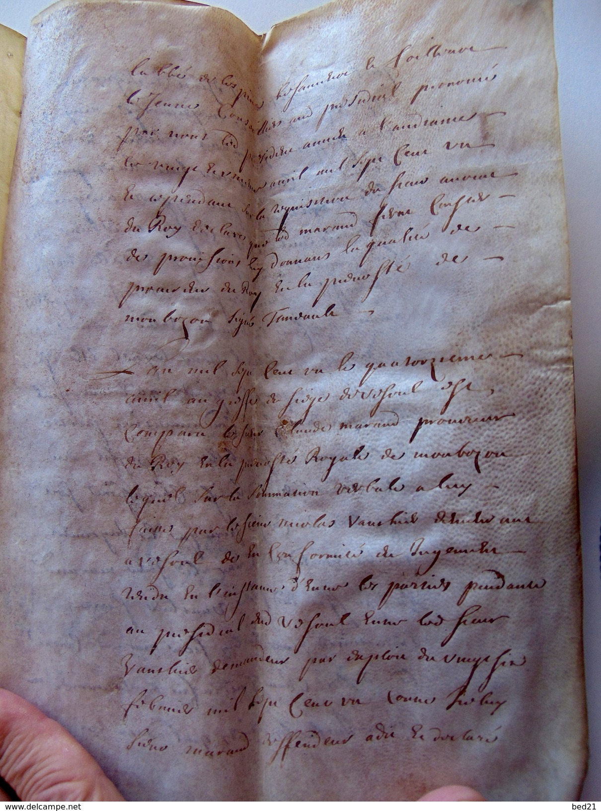 1701 PARCHEMIN EN PEAU TANNE A DECHIFFRER - Manuscrits