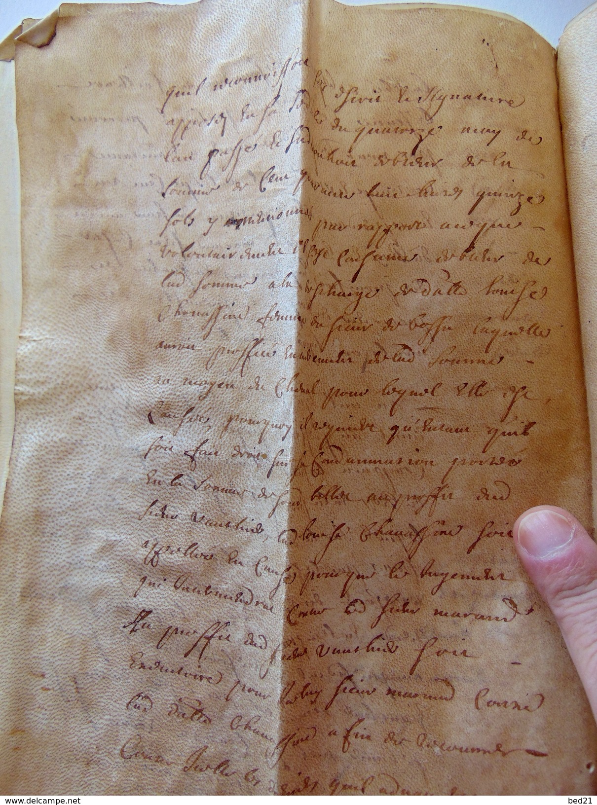 1701 PARCHEMIN EN PEAU TANNE A DECHIFFRER - Manuscrits