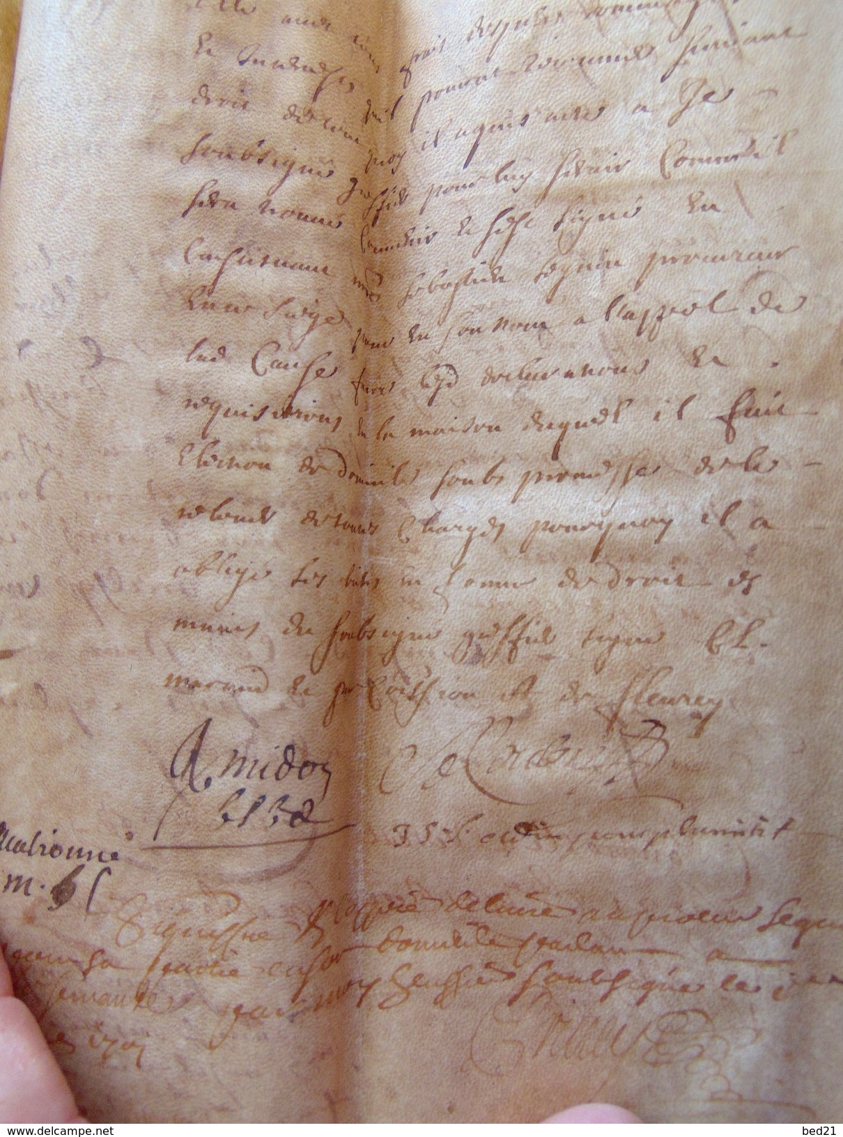 1701 PARCHEMIN EN PEAU TANNE A DECHIFFRER - Manuscripts
