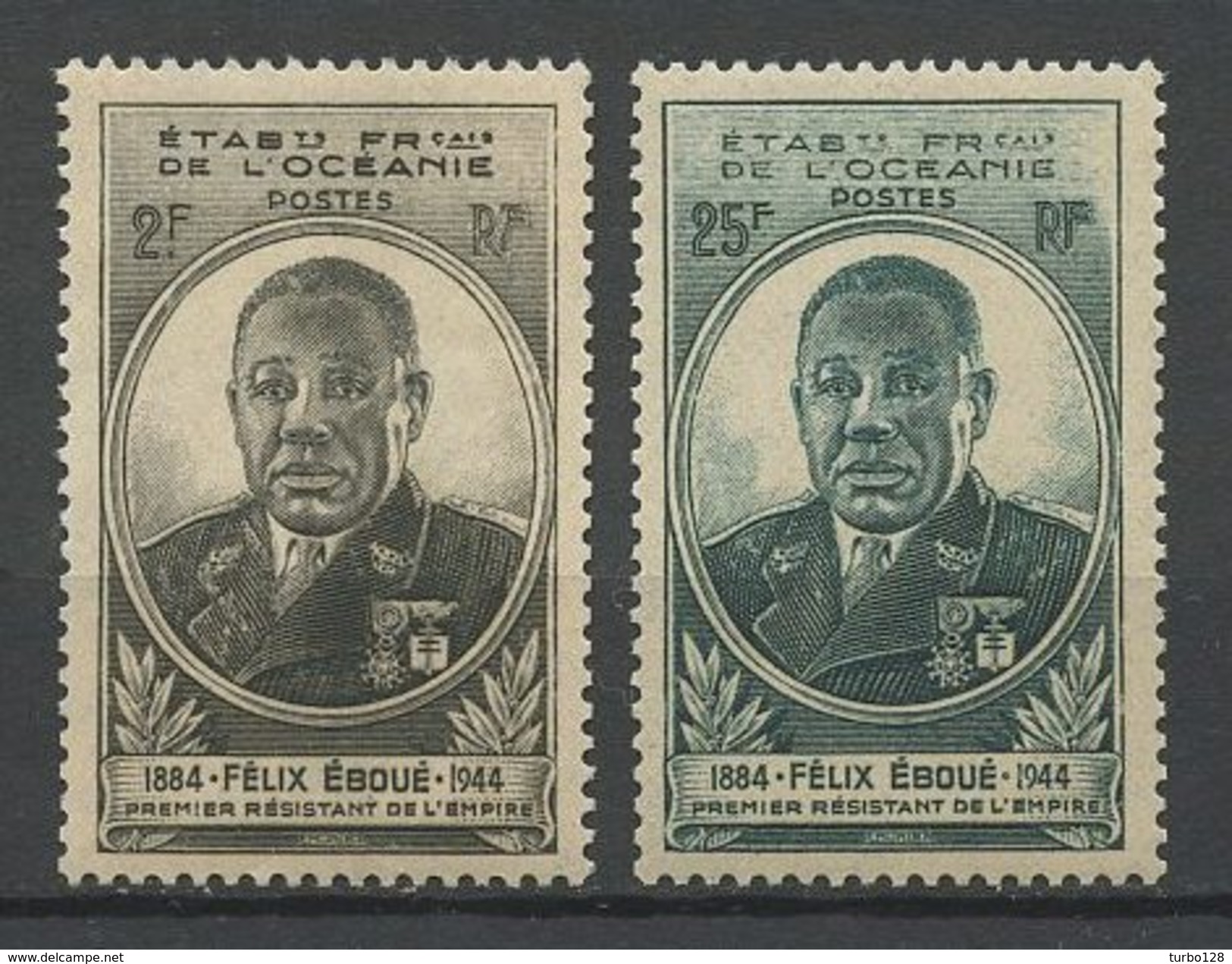 OCEANIE 1945 N° 180/181 ** Neufs MNH Superbes Cote 3,95 &euro; Gouverneur Général Eboué - Unused Stamps