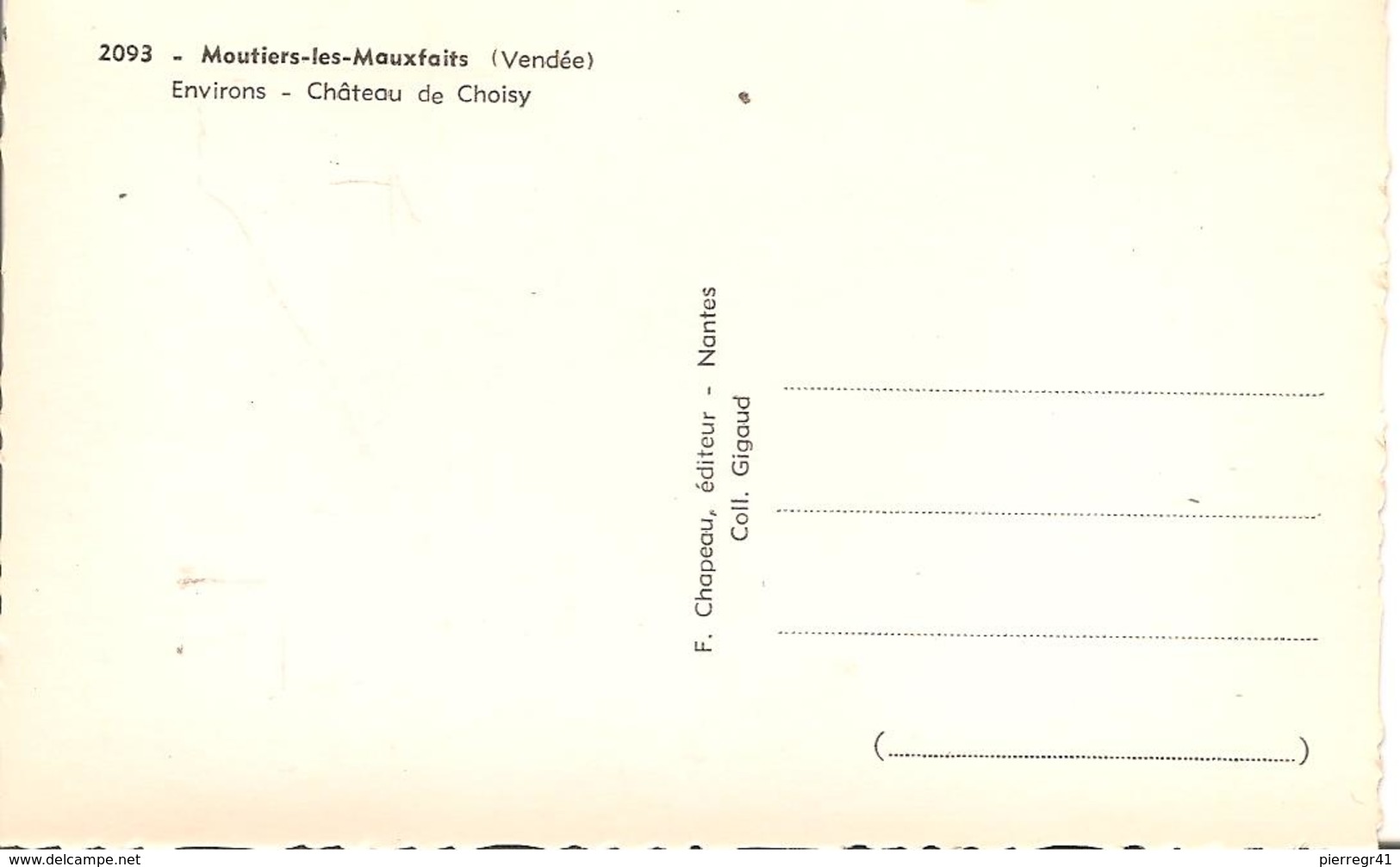 CPA-1960-85-MOUTIERS-Les MAUXFAITS-Env CHATEAU De  CHOISY-TBE - Moutiers Les Mauxfaits