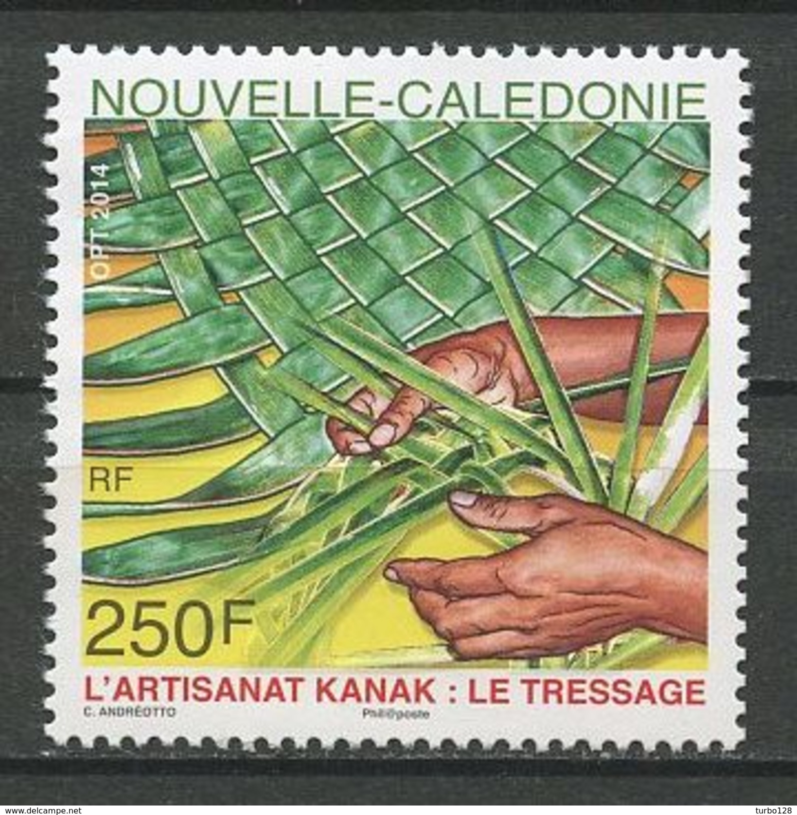 Calédonie 2014 N° 1229 ** Neuf  MNH Superbe Artisanat Kanak Le Tressage Mains Feuilles Culture - Neufs