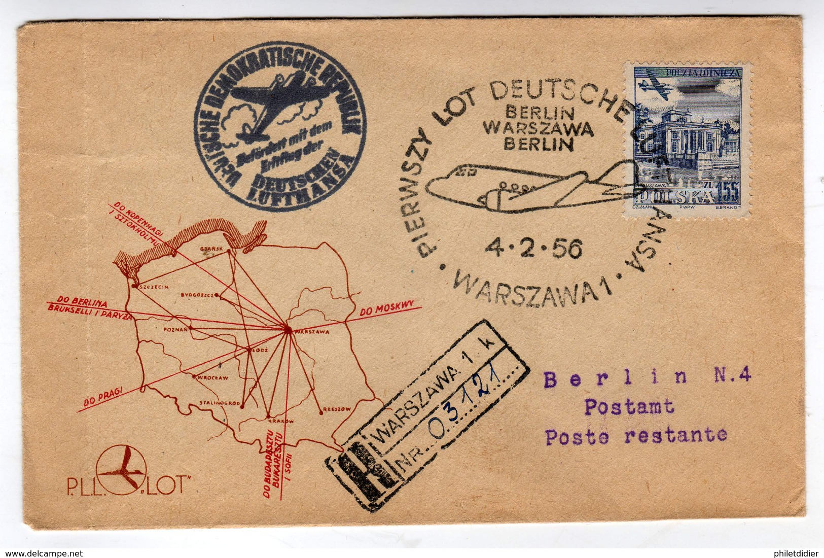 POLOGNE / BERLIN 1956 - Vliegtuigen