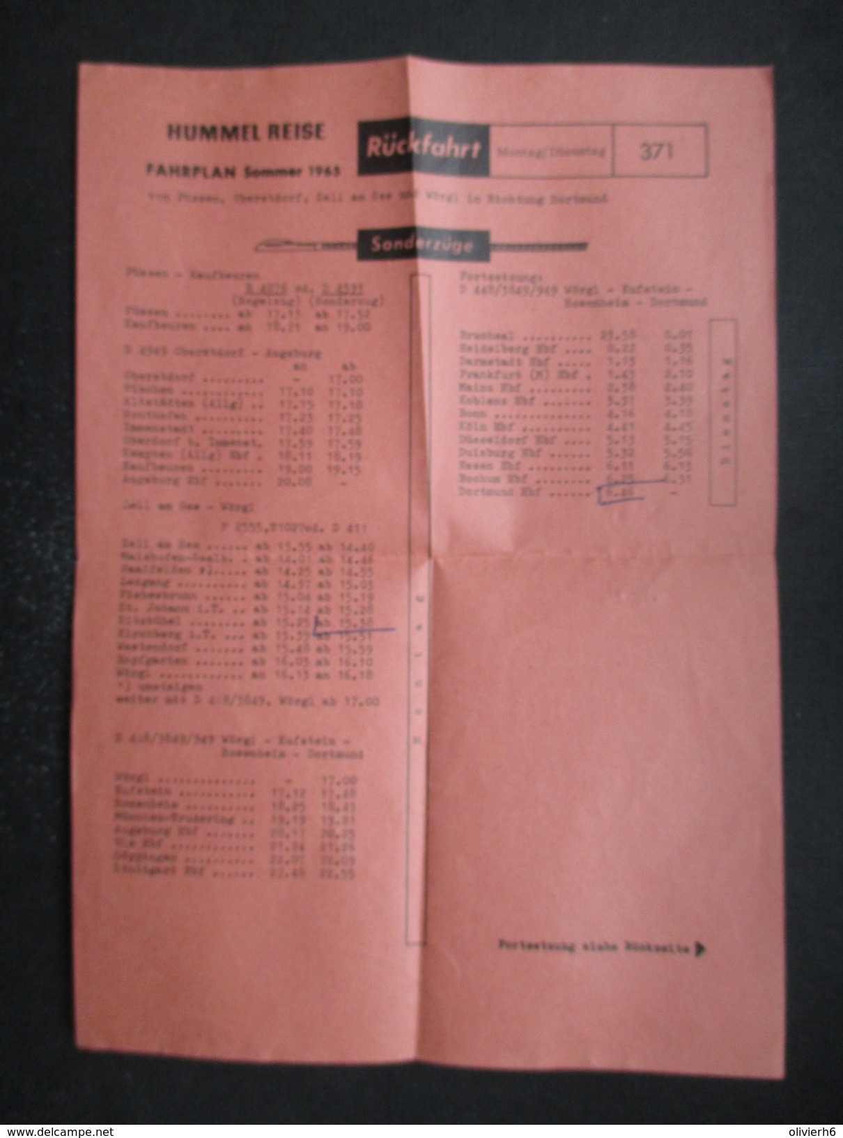 VP LOT DE 6 DOCUMENTS ALLEMAGNE (M1601) HUMMEL REISE (2 Vues) 25/07/1965 KITZBÜHEL - KÖLN - Europe