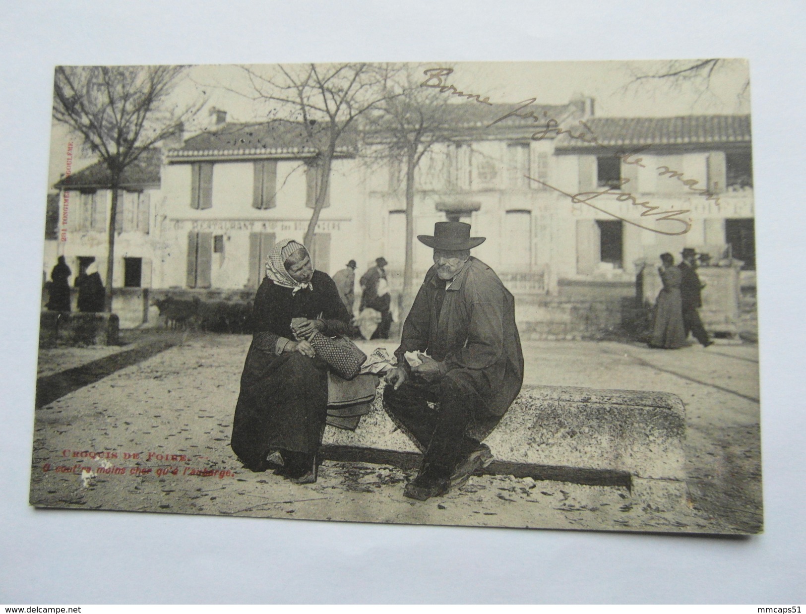 Croquis De Foire O Coutira Moins Cher Qu'a L'auberge .couple De Paysans TARBES 1905 31 TOULOUSE - Vendedores Ambulantes