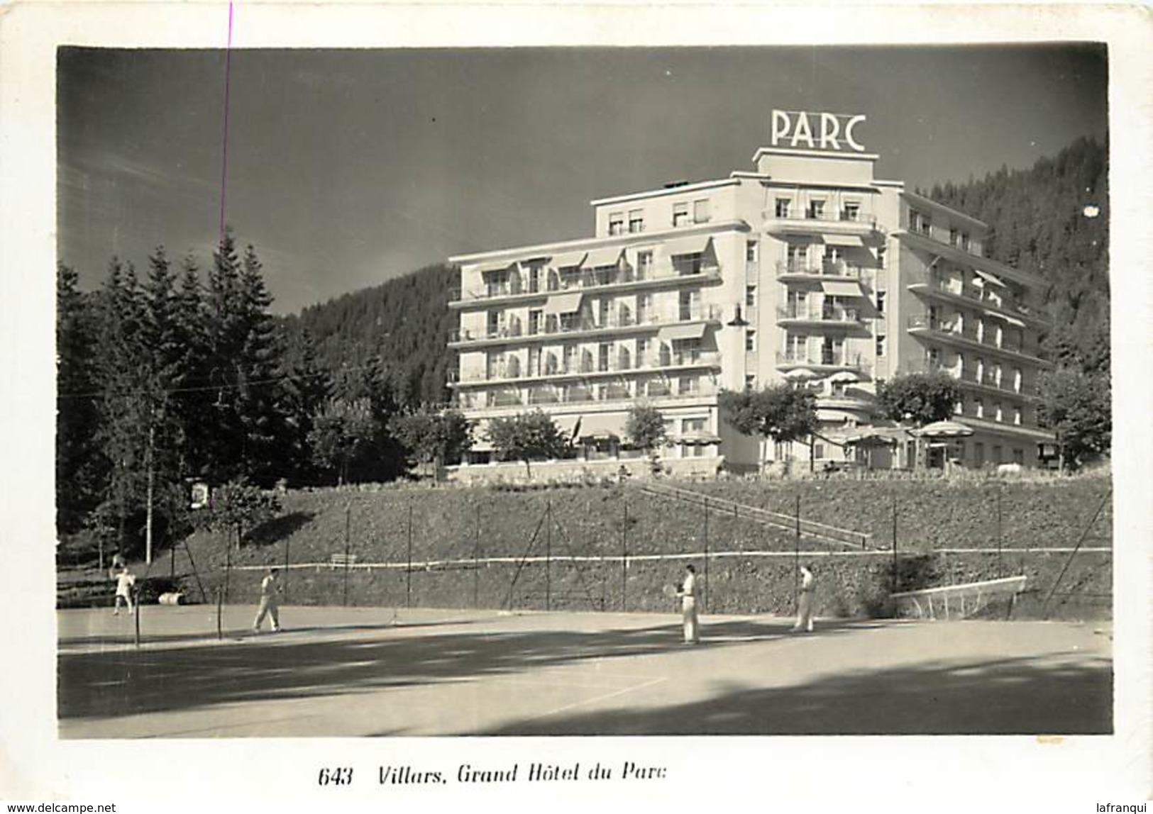 -cpsm -ref :T970- Suisse -villars- Grand Hotel Du Parc -tennis   - Carte Bon Etat  - - Villars-les-Moines