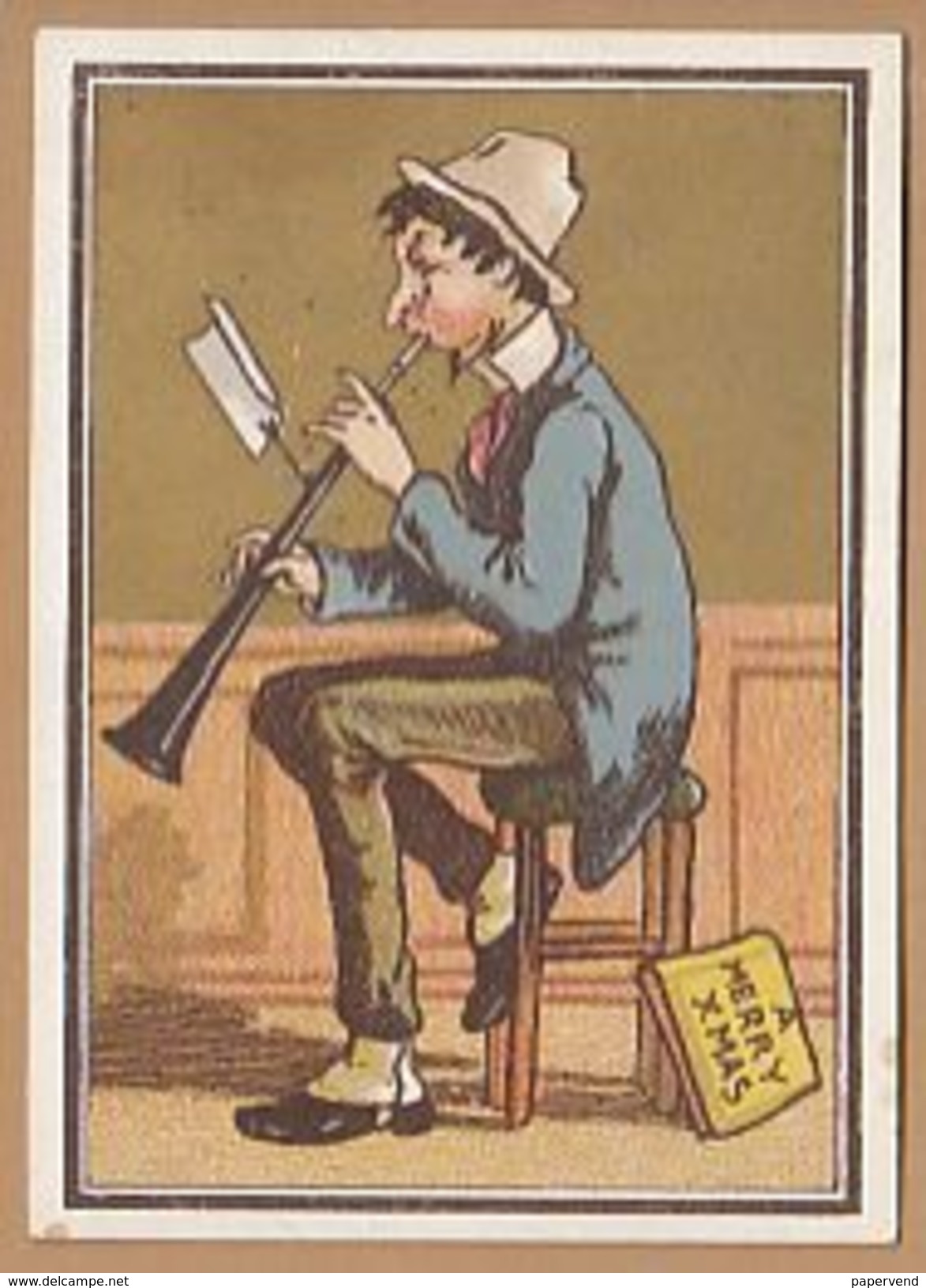 Victorian Xmas  Greeting Card Musician  Egc58 - Non Classés