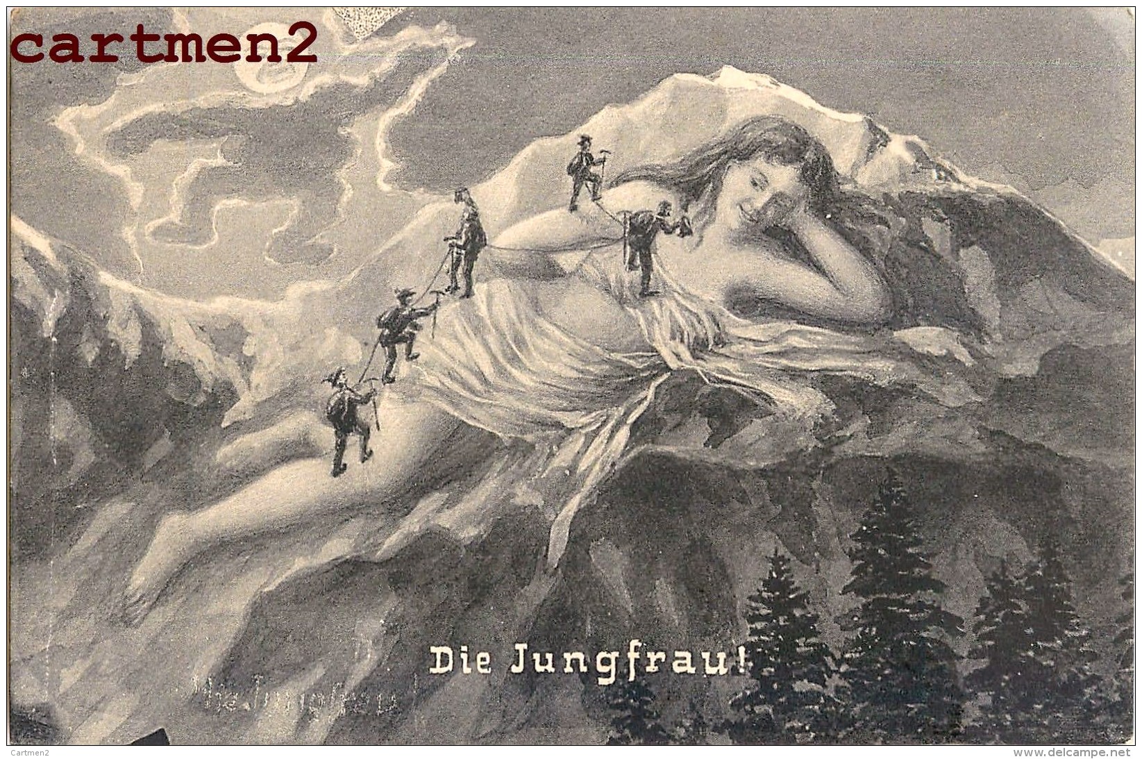 DIE JUNGFRAU ILLUSTRATEUR ALPINISME SURREALISME FEMME MONTAGNE SUISSE EX-LIBRIS LOUIS SAILLARD - Autres & Non Classés