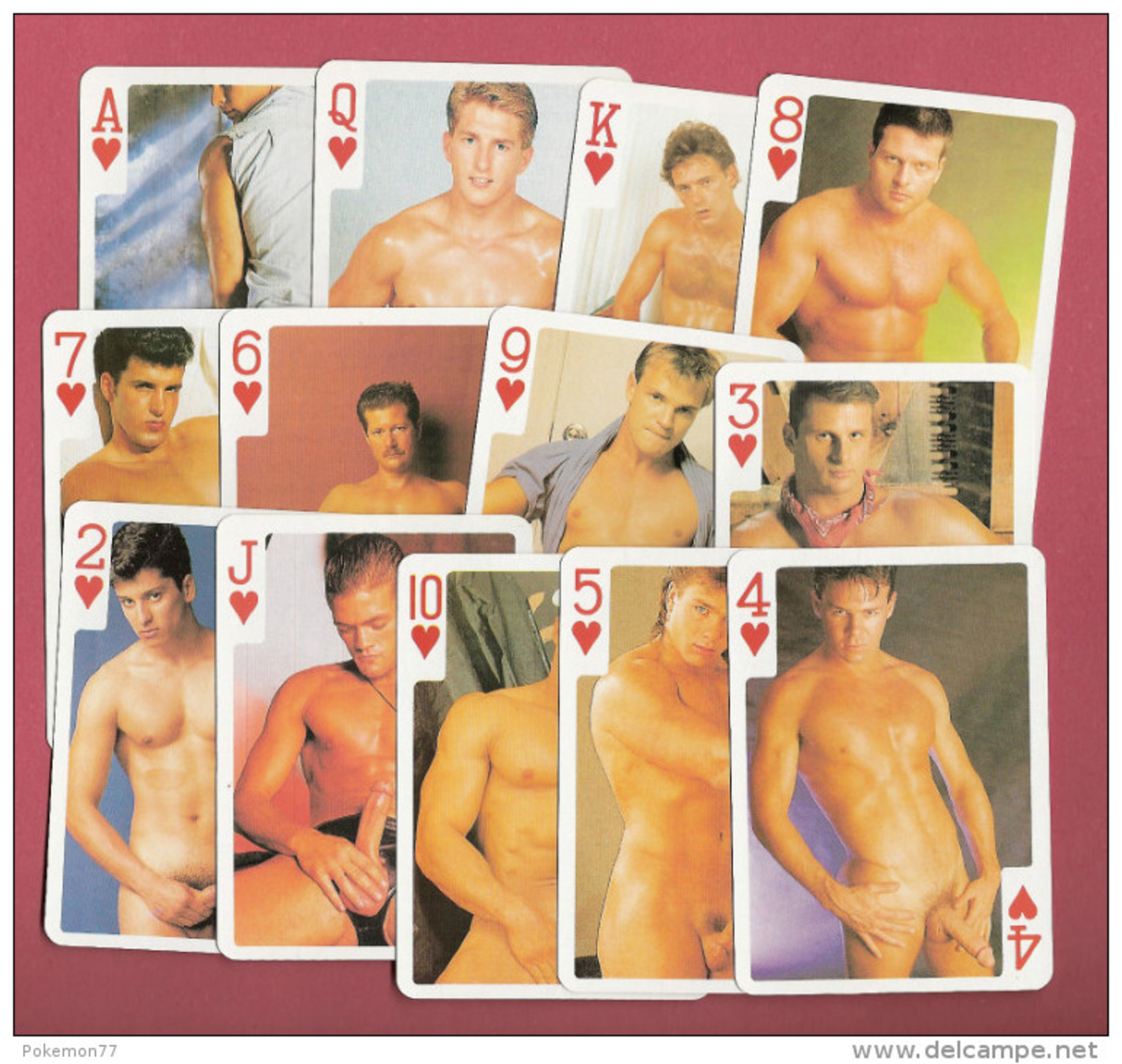 * Jeu De 54 Cartes à Jouer : Hommes Nus En Poses Très Osées  : Voir Les 5 Scans - 54 Cartes