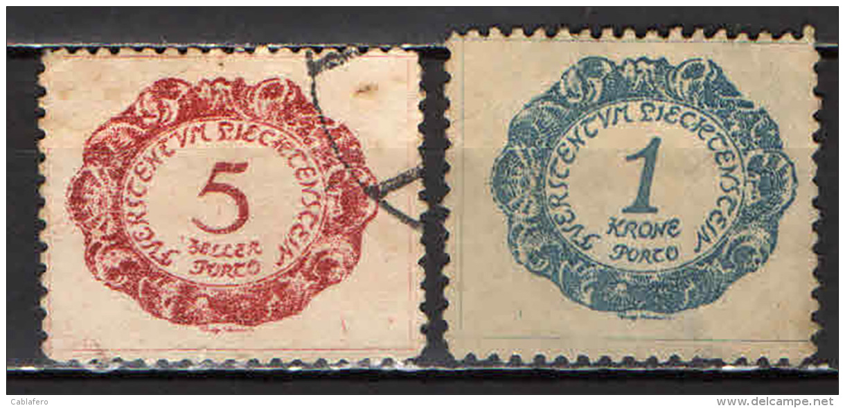 LIECHTENSTEIN - 1920 - CIFRE - USATI - Impuesto