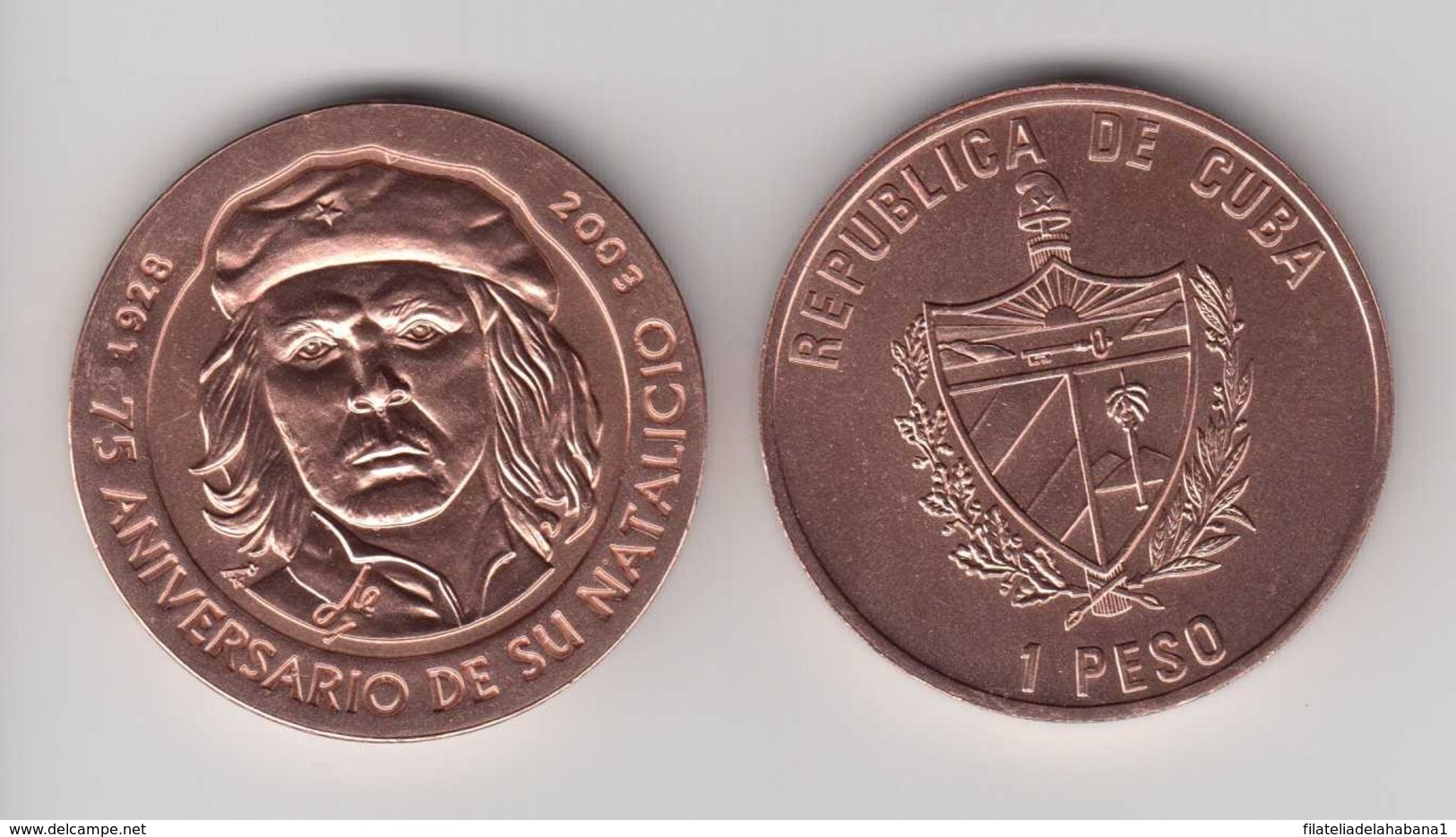 2003-MN-2 CUBA. KM ¿?. 1$. 2003. COPPER. COBRE. ERNESTO CHE GUEVARA. - Cuba