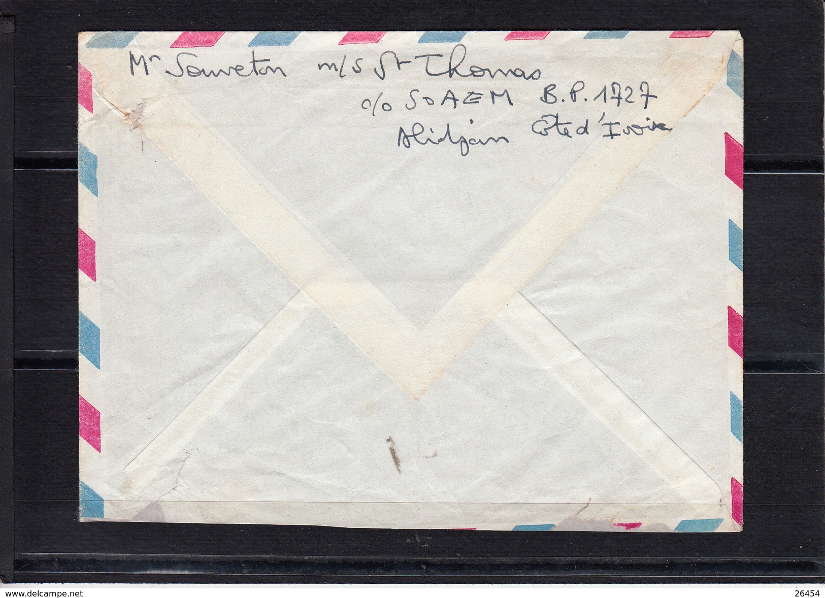 Lettre De ABIDJAN    Cote D Ivoire  Annee 1964 CROIX ROUGE NATIONALE Seul Sur Lettre Pour PARIS 3 - Côte D'Ivoire (1960-...)