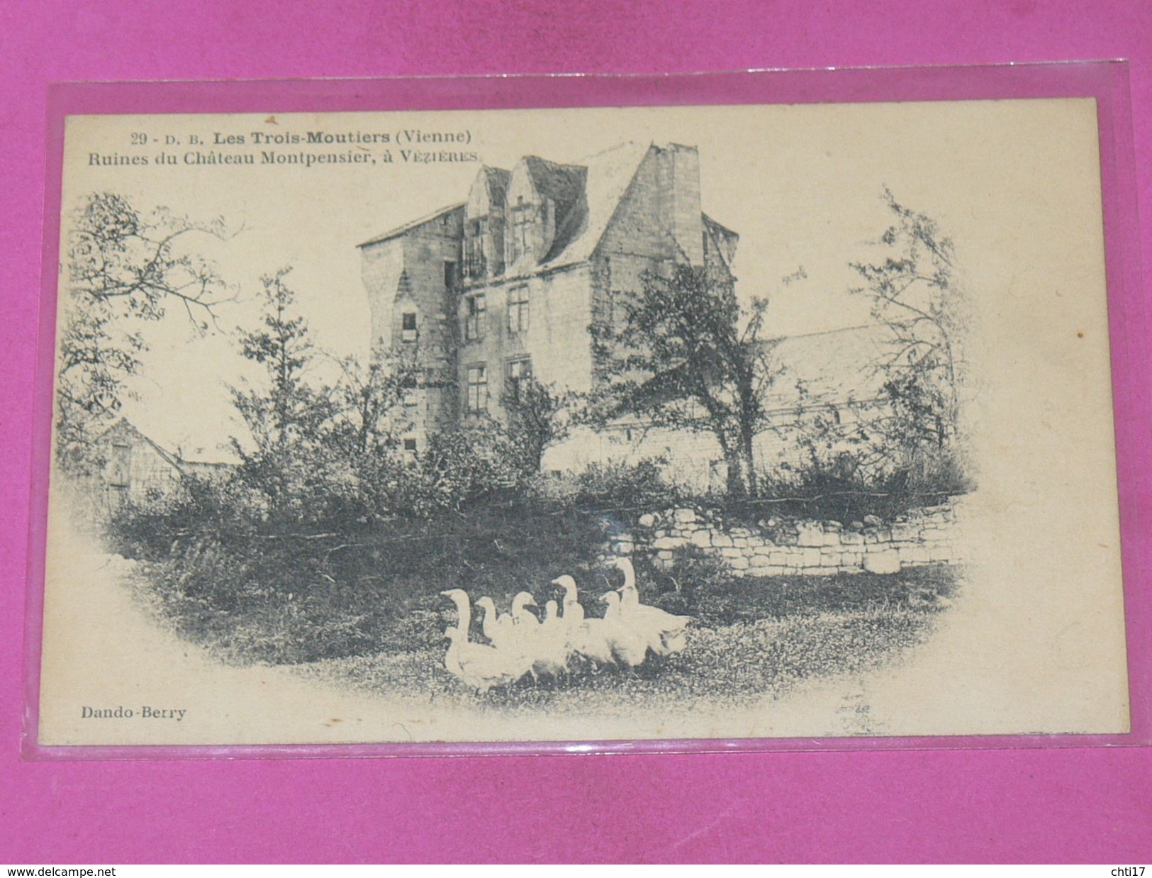 LES TROIS MOUTIERS  1910  ARDT CHATELLERAULT CANTON  LOUDUN   /   CHATEAU DE MONPENSIER  A VEZIERES   CIRC NON EDIT - Les Trois Moutiers