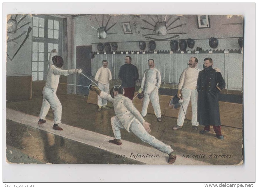 ESCRIME - 1914 - Infanterie - La Salle D' Armes - Sport - Colorisée - Escrimeurs - Animée - Fencing