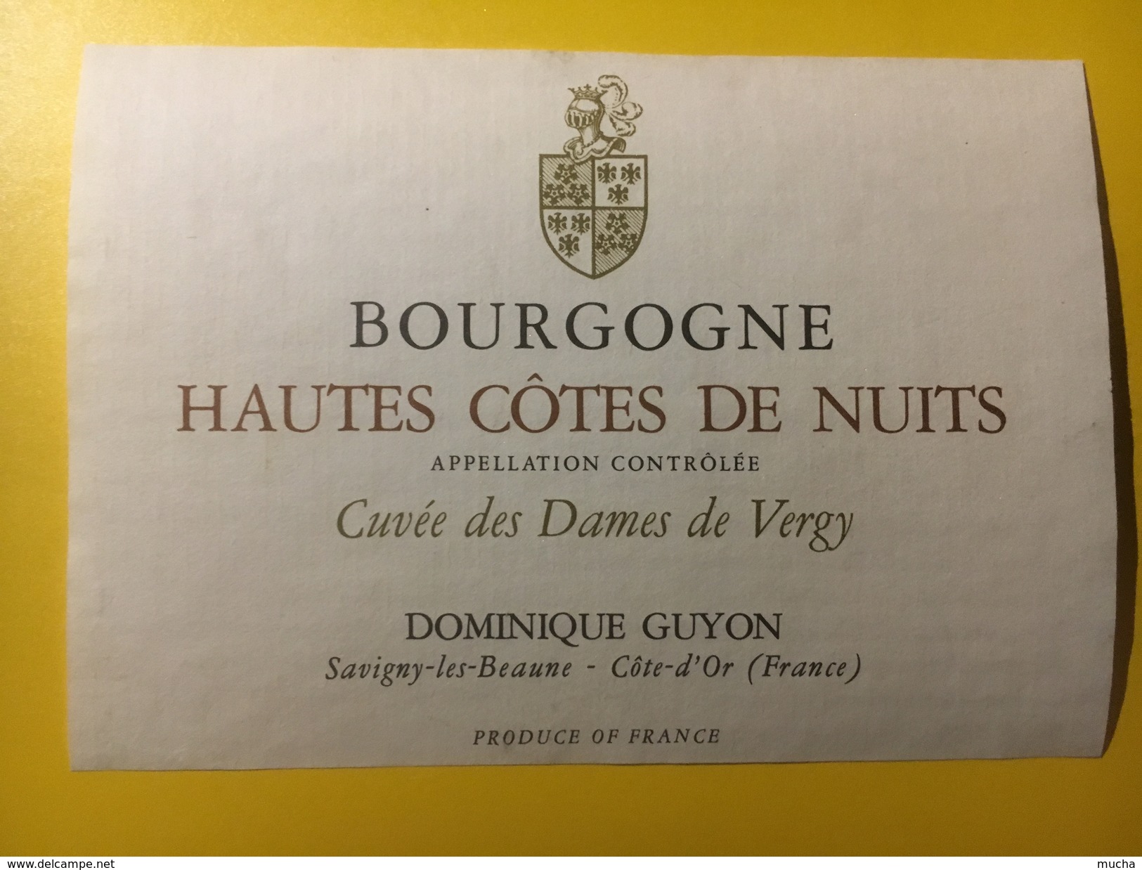 3069 -  Hautes Côtes De Nuits Cuvée Des Dames De Vergy Dominique Guyon - Bourgogne