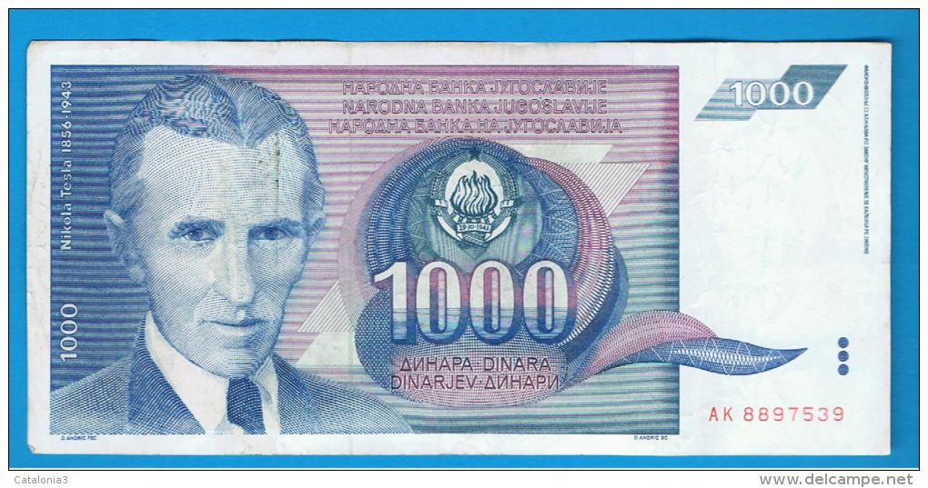 YUGOSLAVIA - 1000 Dinara 1991   Circulado  P-110 - Yougoslavie