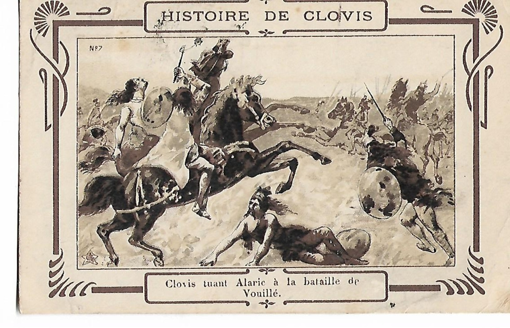 "  Histoire  De  Clovis  -               Clovis Tuant Alaric  à  La  Bataille  De Vouillé  " - 1900-1949