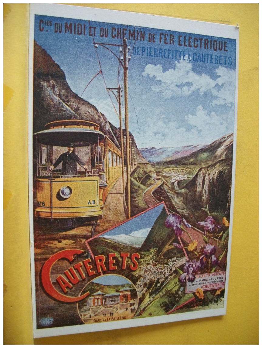 PUB 3104 - CPA - AFFICHE PUBLICITAIRE - CIE DU MIDI ET DU CHEMIN DE FER ELECTRIQUE DE PIERREFITTE A CAUTERETS - Publicité