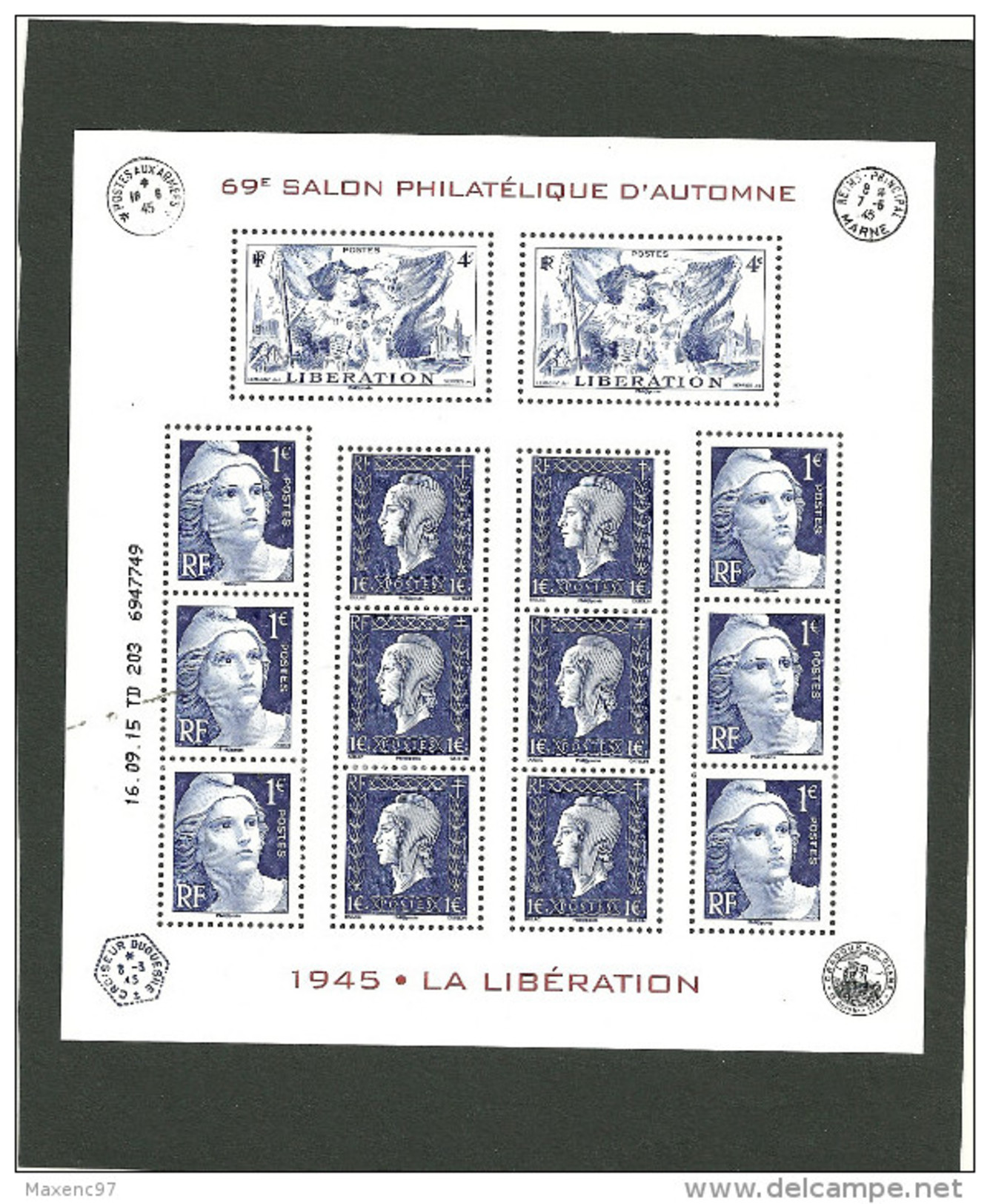 BLOC LIBERATION 1945 SALON D´AUTOMNE 2015 TIRAGE 30000 EXEMPLAIRES - Mint/Hinged