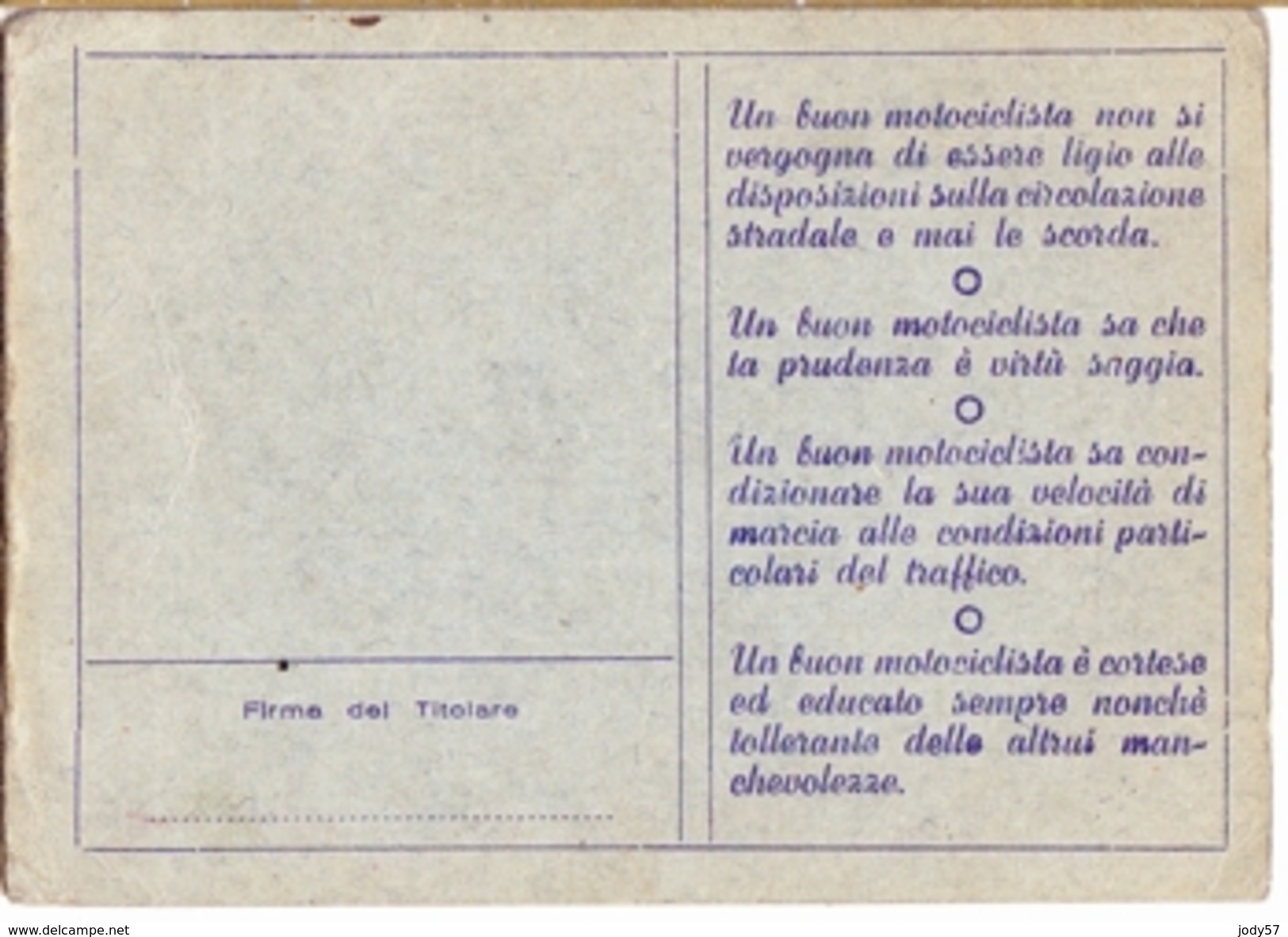 TESSERA - MOTOCLUB DI TORINO - 1953 - Moto