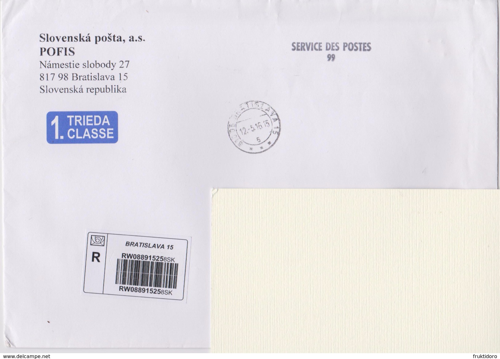 Slovakia Registered Letters From Bratislava To Japan - Barcode - Circulated - 2015 - Variétés Et Curiosités