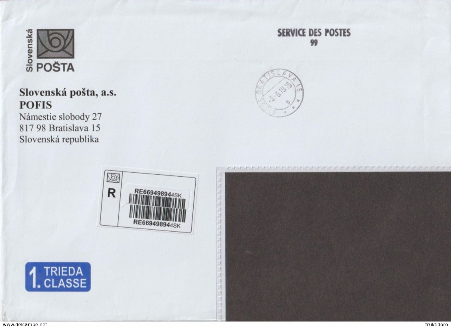 Slovakia Registered Letters From Bratislava To Japan - Barcode - Circulated - 2015 - Variétés Et Curiosités