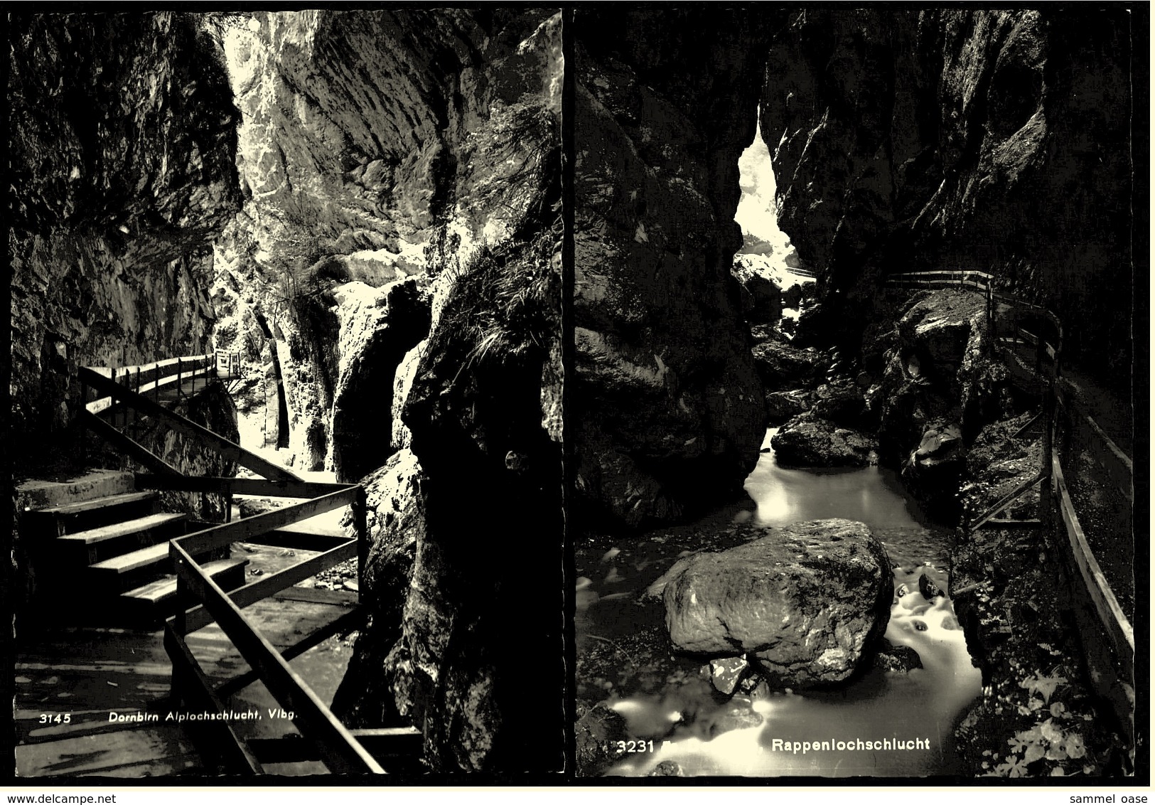 Alplochschlucht Und Rappenlochschlucht Bei Dornbirn  -  2 X Ansichtskarten Ca.1970   (6380) - Dornbirn