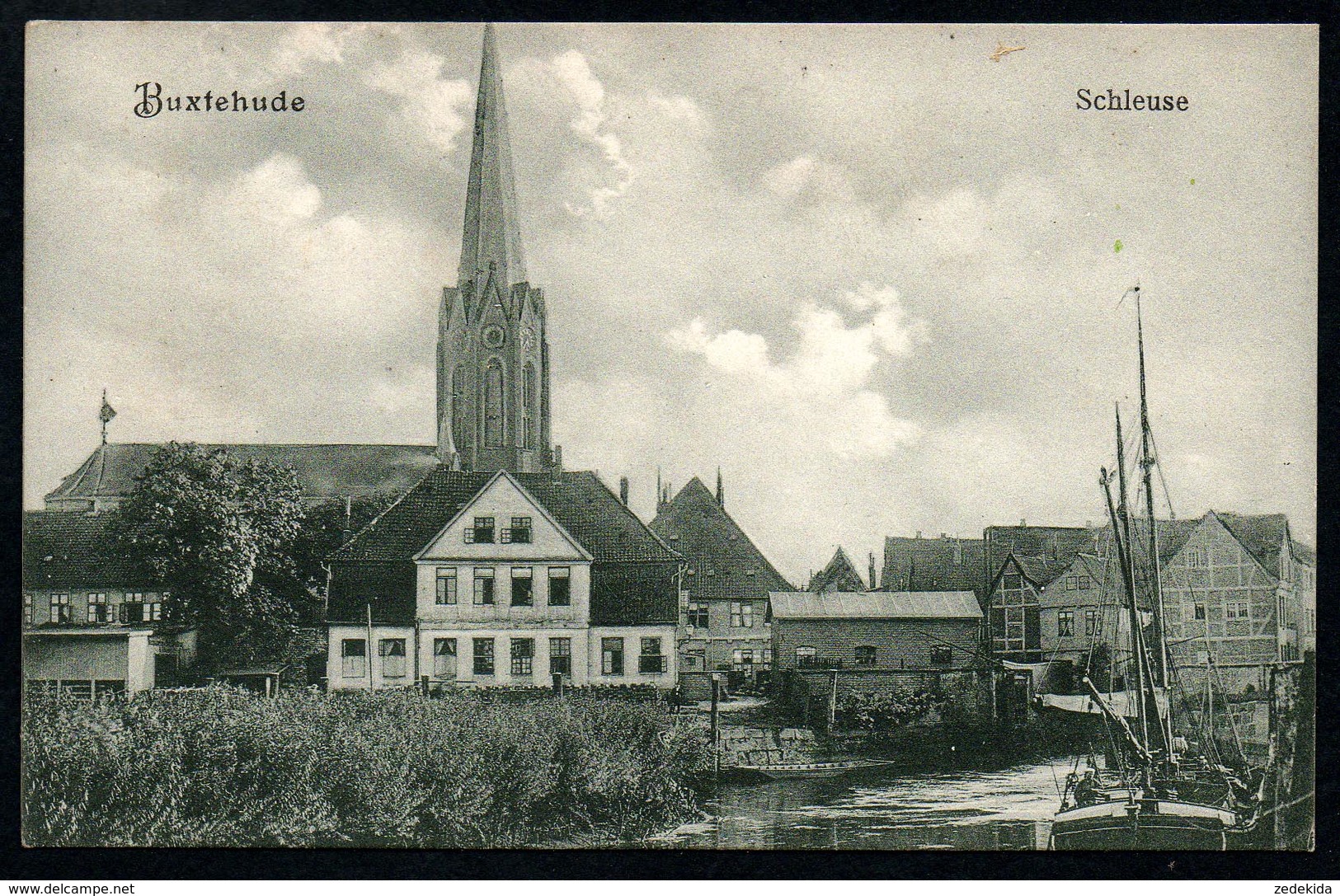 9362 - Alte Ansichtskarte - Buxtehude- Schleuse - N. Gel TOP - Glückstadt - Buxtehude