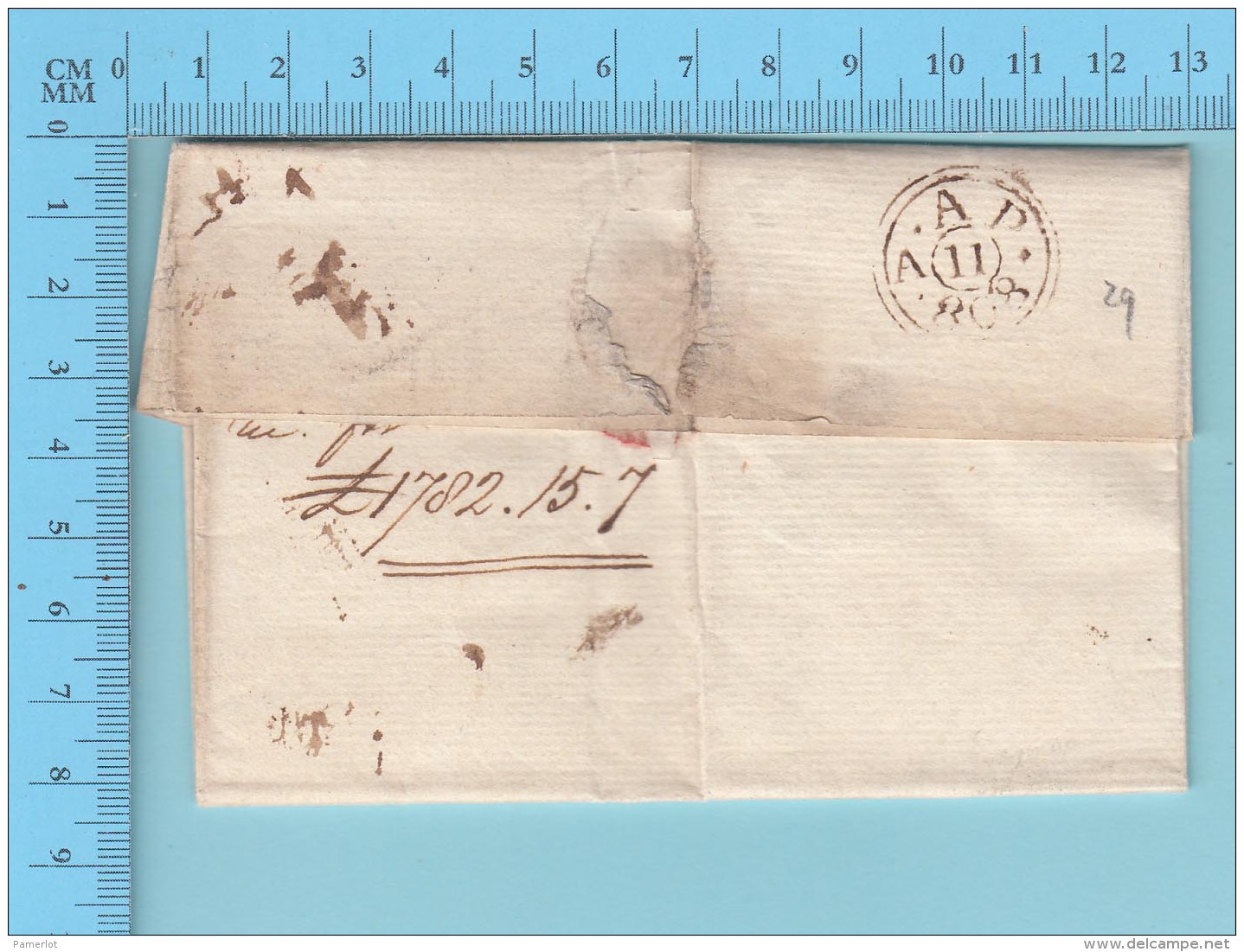 Stampless- Letter 1808, From London To Madeley ,postmark : A. A P. 11 Ina Tiny Circle, .808 - 4 Scans - ...-1840 Prephilately