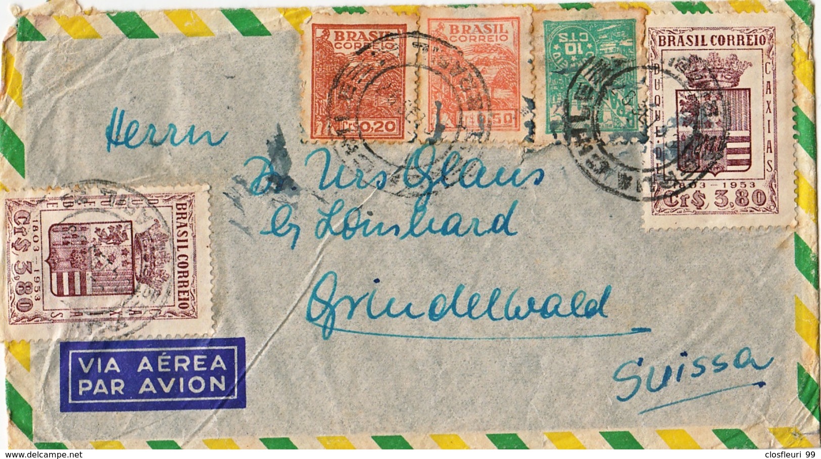 Deux (2) Lettres Du Brésil Pour La Suisse. 1959. Par Avion - Covers & Documents