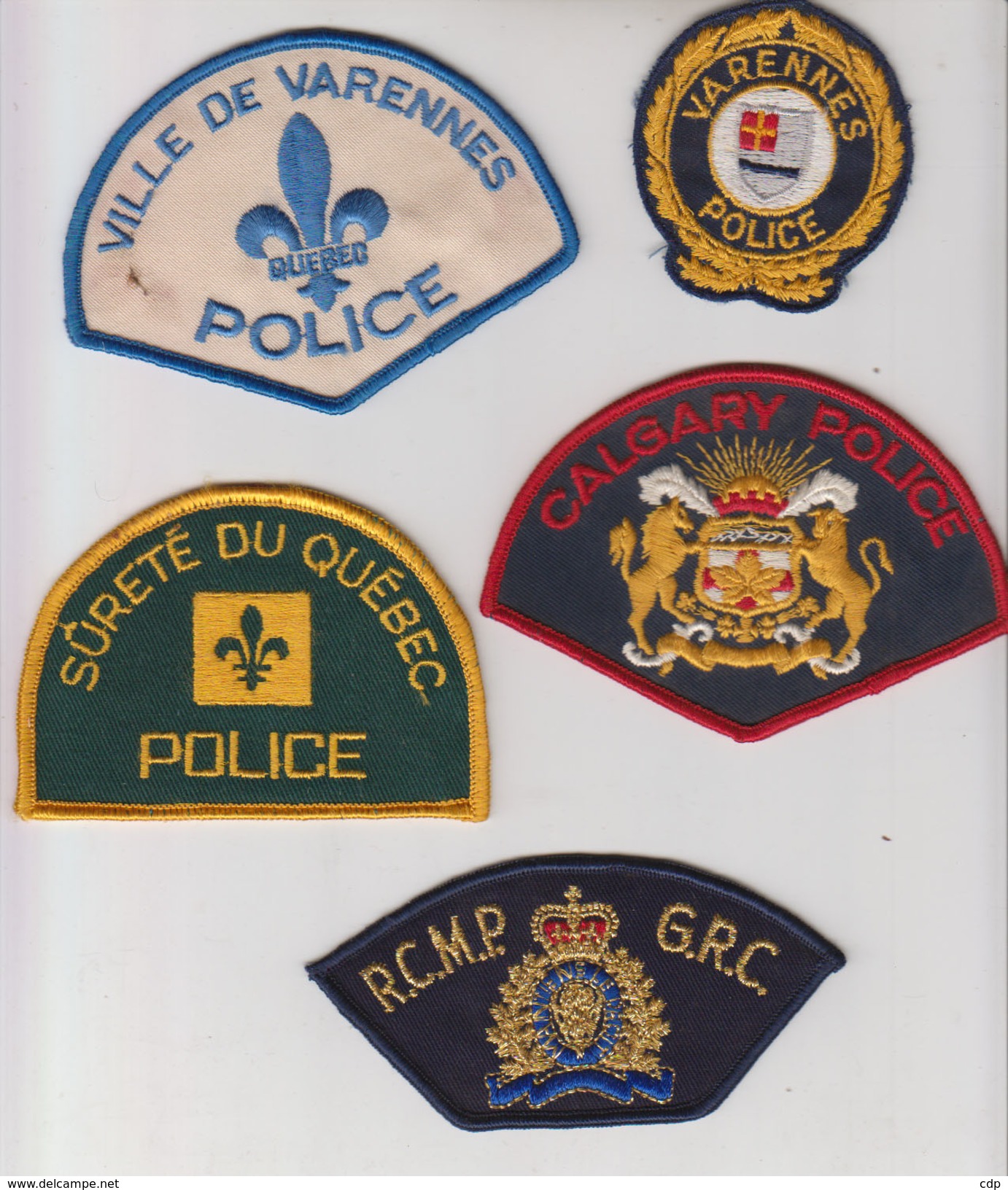Lot 5 écussons Tissus Police Canada - Patches