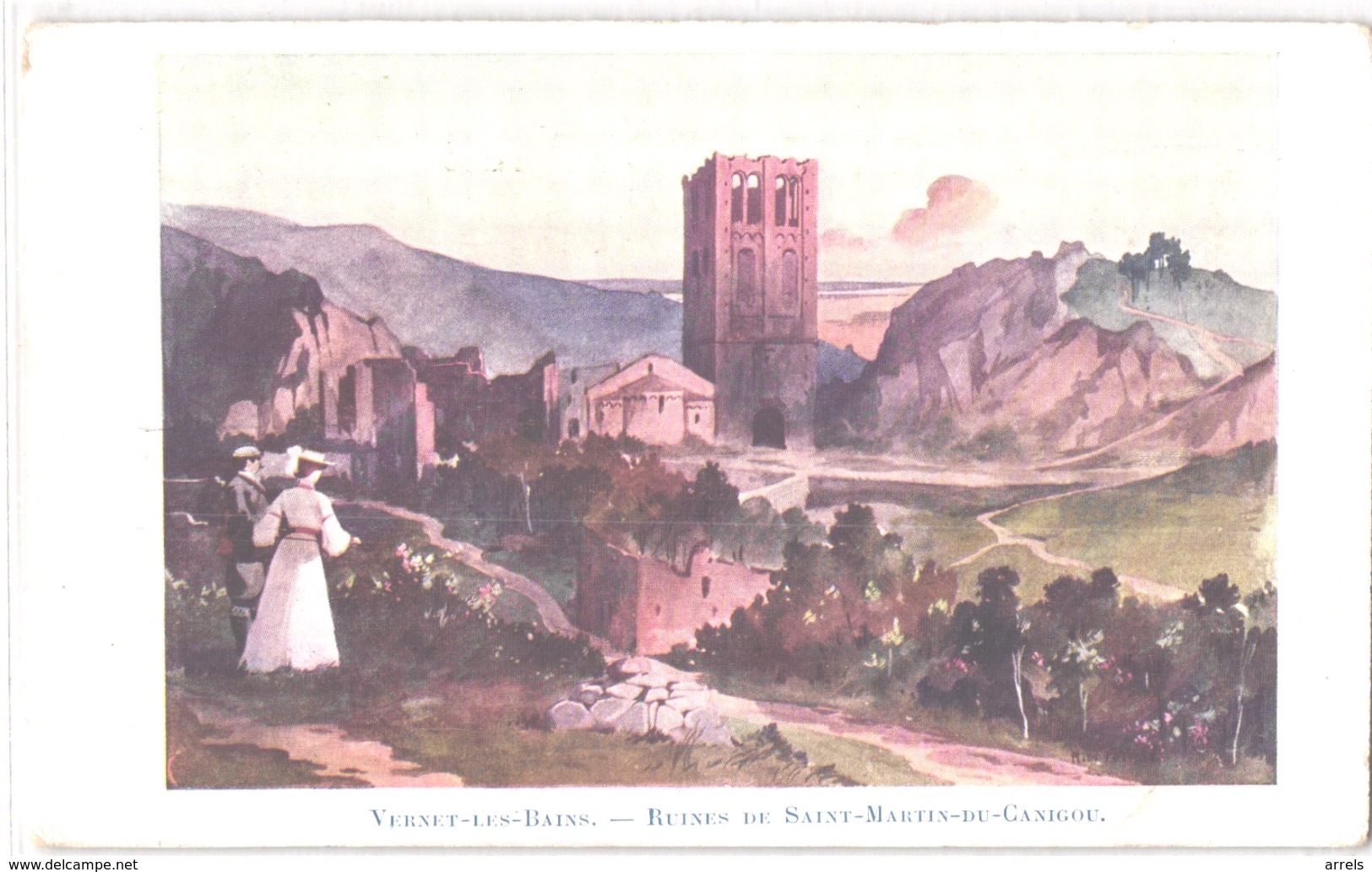 FR66 VERNET LES BAINS - Illustrateur - Colorisée - Ruines De SAINT MARTIN DU CANIGOU - Belle - Altri & Non Classificati