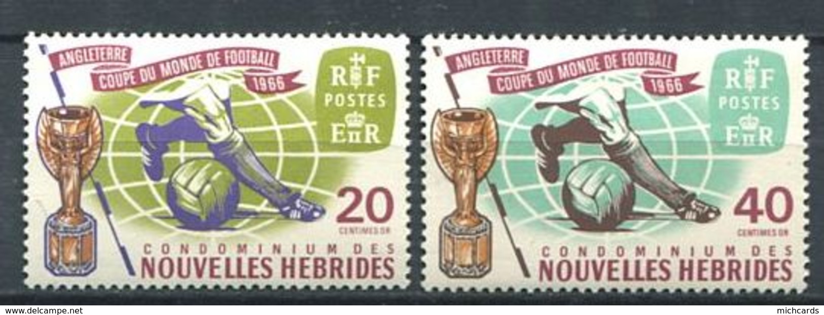 186 NOUVELLES HEBRIDES 1966 - Yvert 235/36 - Coupe Du Monde De Football - Neuf ** (MNH) Sans Charniere - Neufs